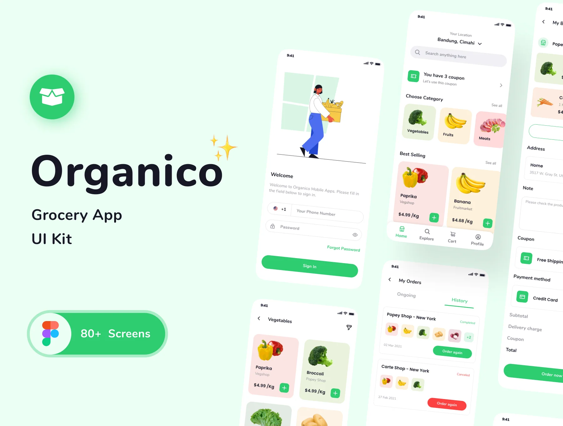 Organico Grocery App UI KIT