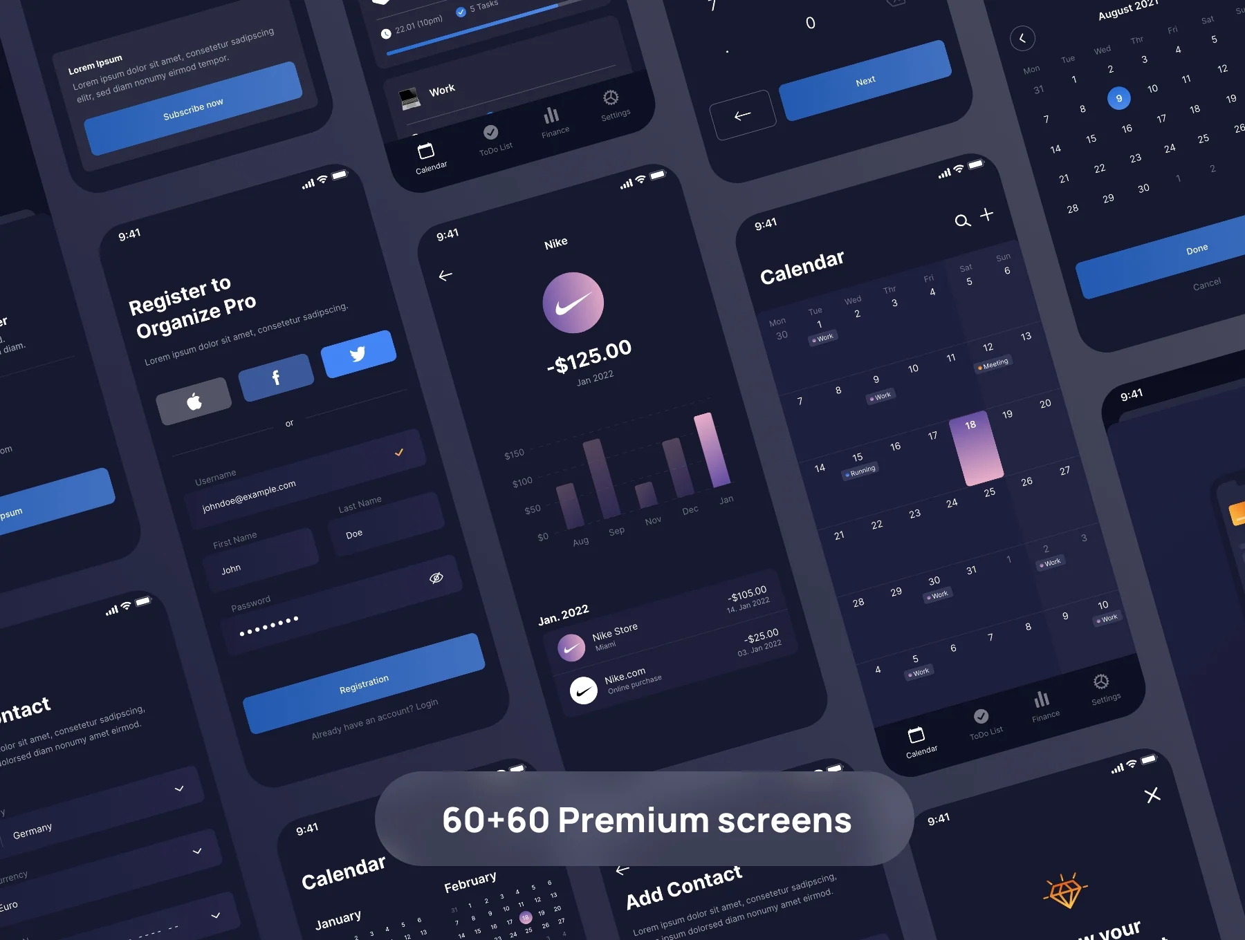 Finance, Calendar & To-Do App UI Kit – Organize Pro 2