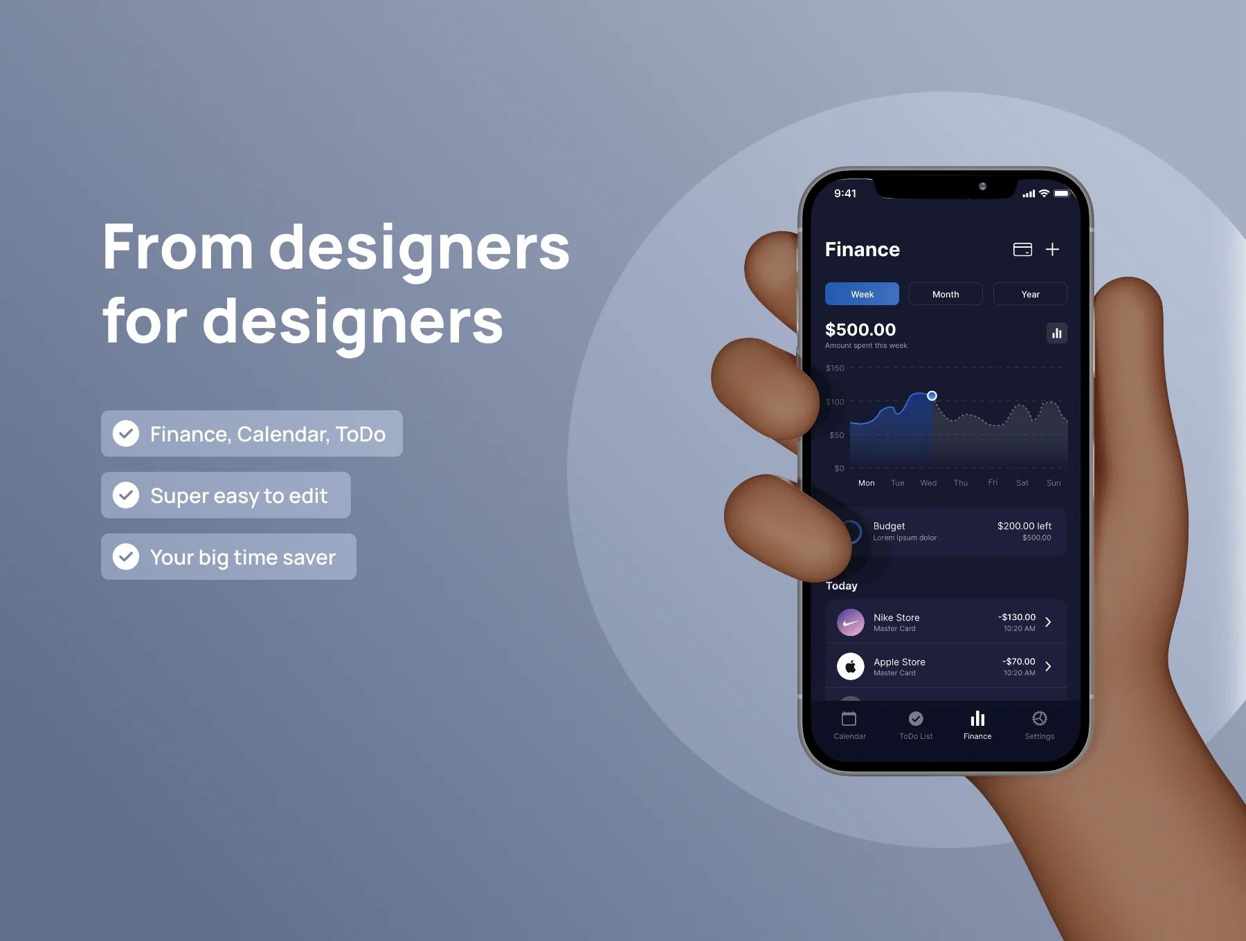 Finance, Calendar & To-Do App UI Kit – Organize Pro 5