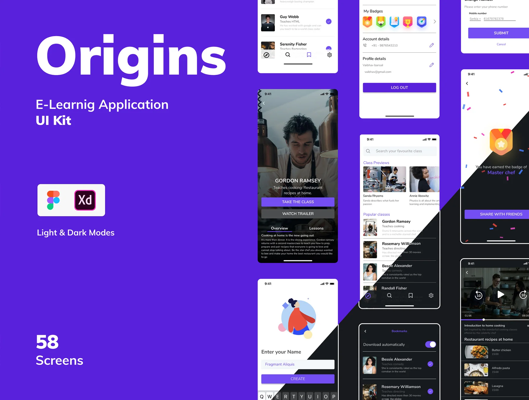 Origins - E Learning, Classroom, Masterclass and Course UI Kit