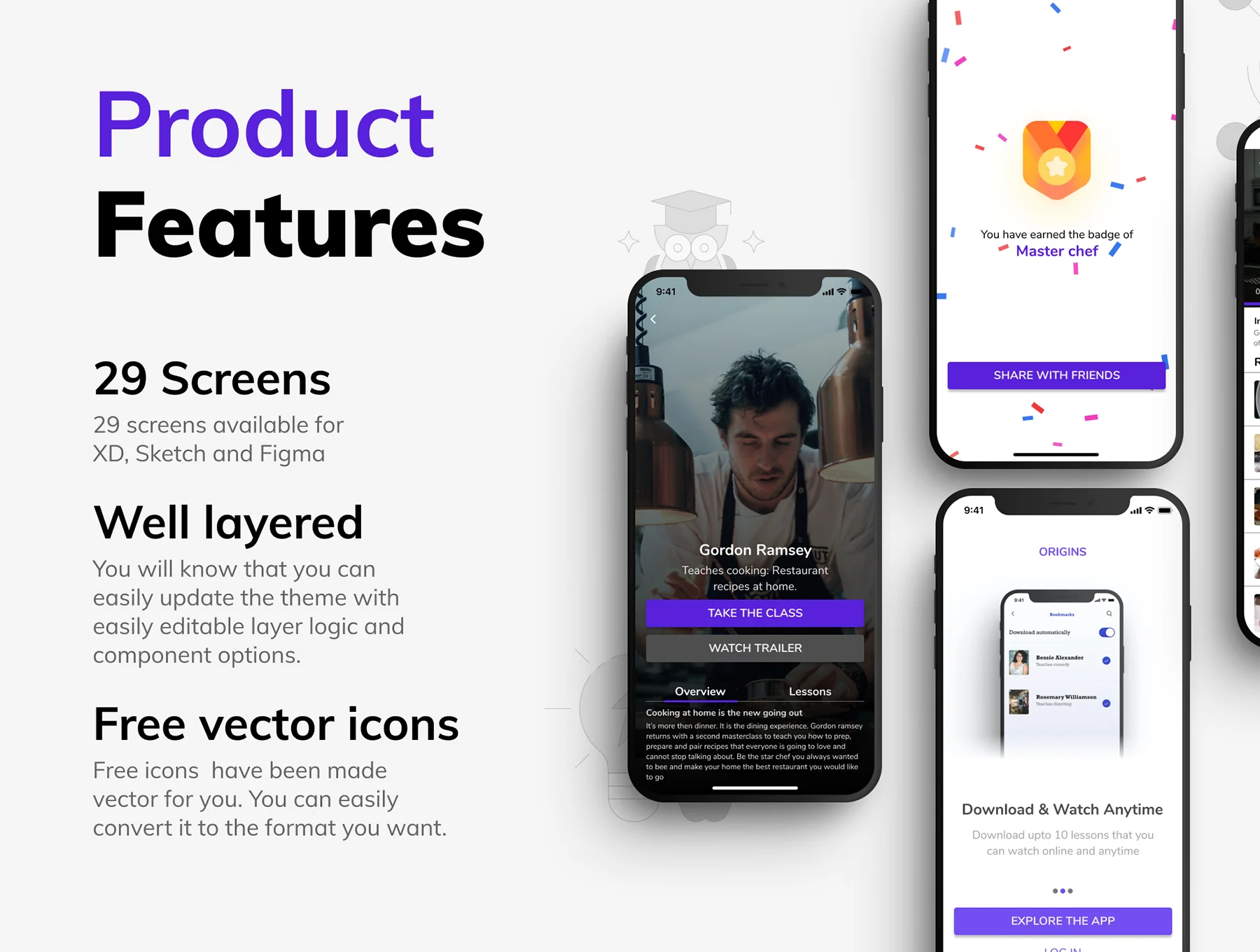 Origins - E Learning, Classroom, Masterclass and Course UI Kit 2