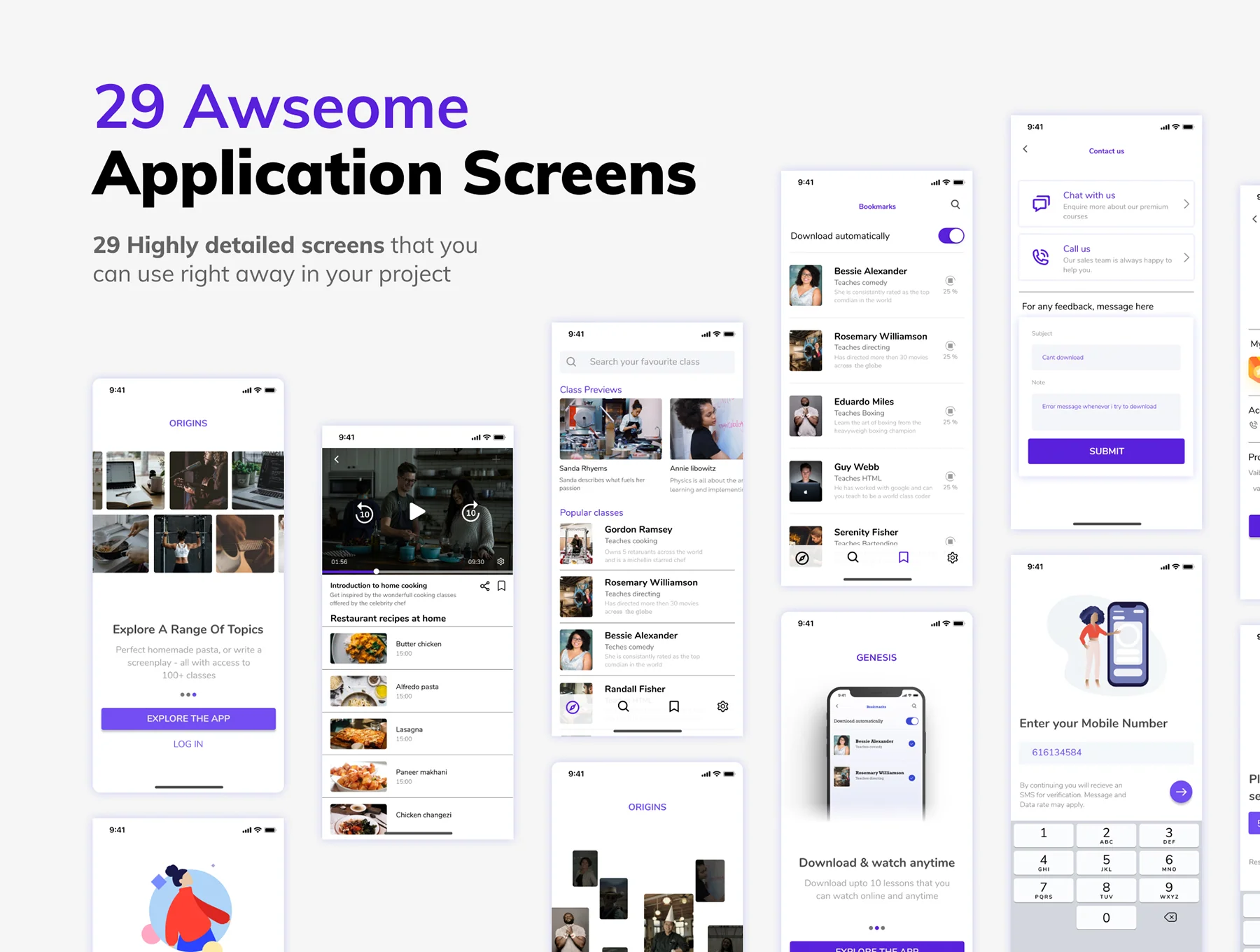Origins - E Learning, Classroom, Masterclass and Course UI Kit 4