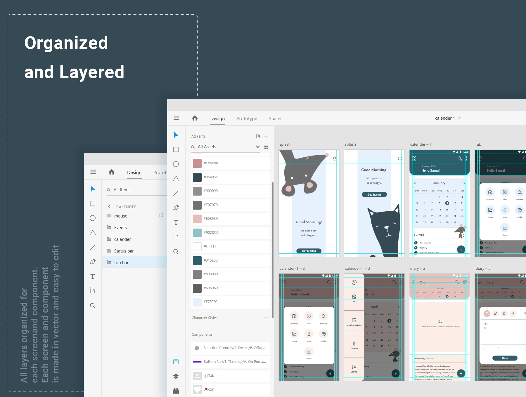 Oriina calender 2020 Ui kit 4