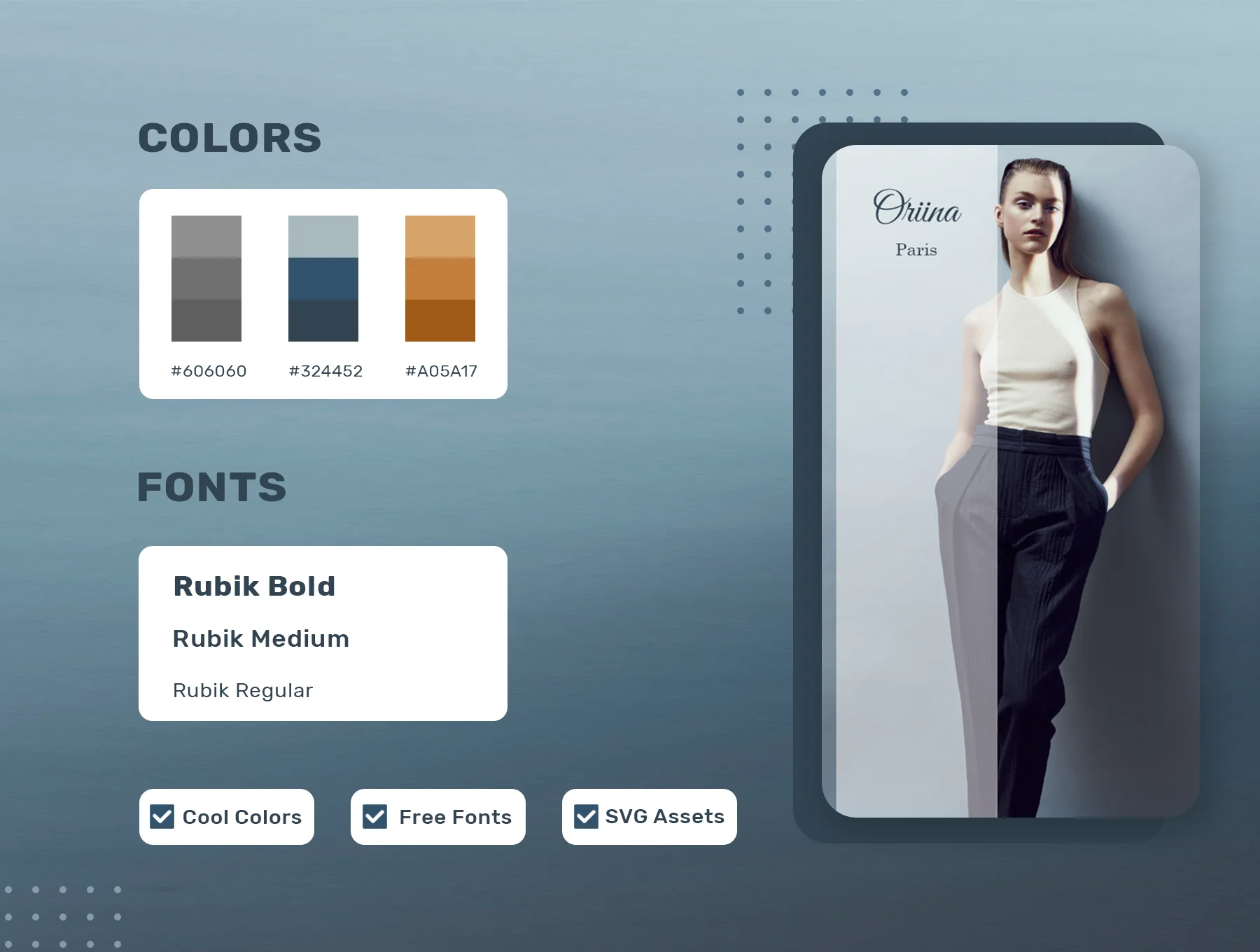 Oriina clothes shop Ui kit