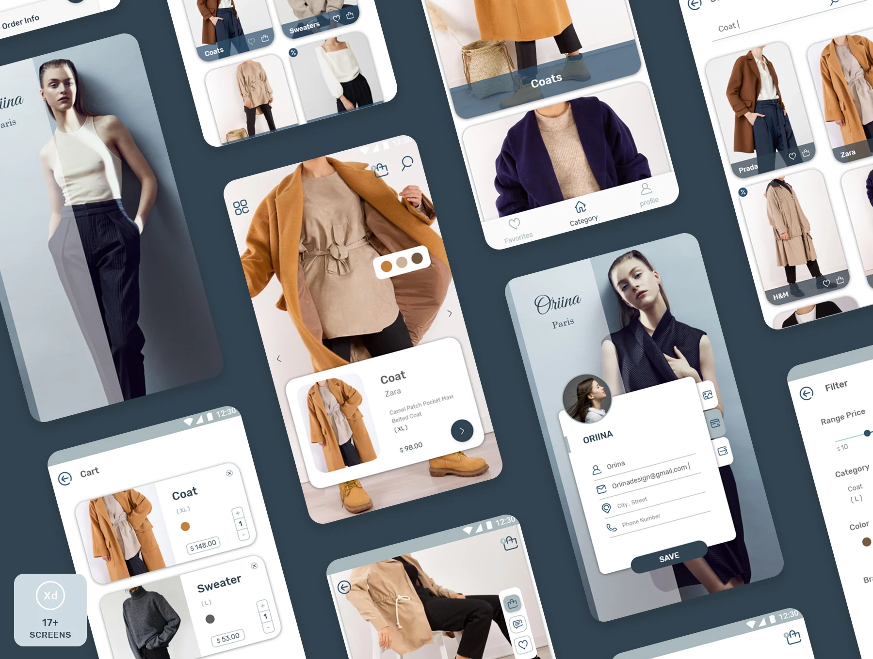 Oriina clothes shop Ui kit 2