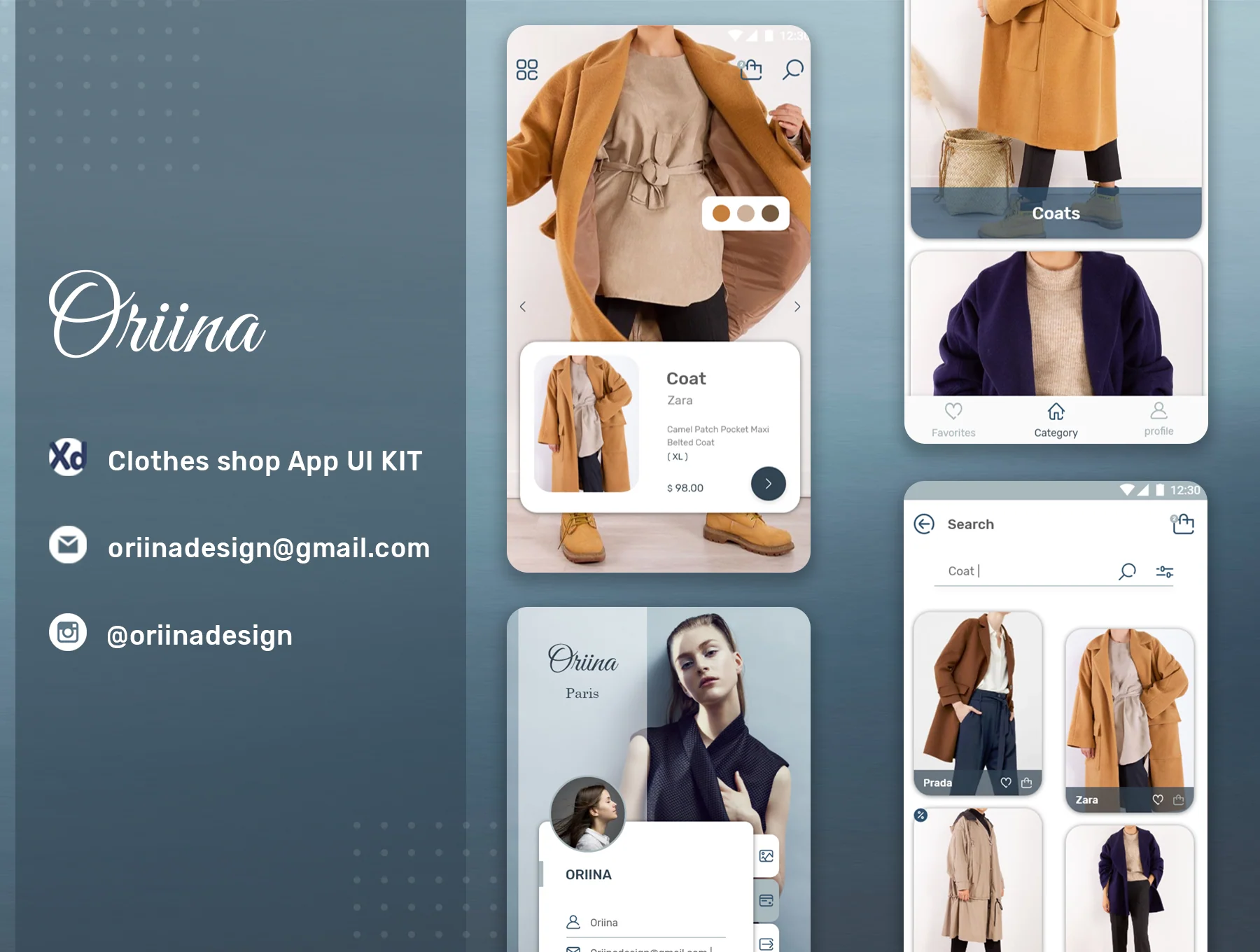 Oriina clothes shop Ui kit 6