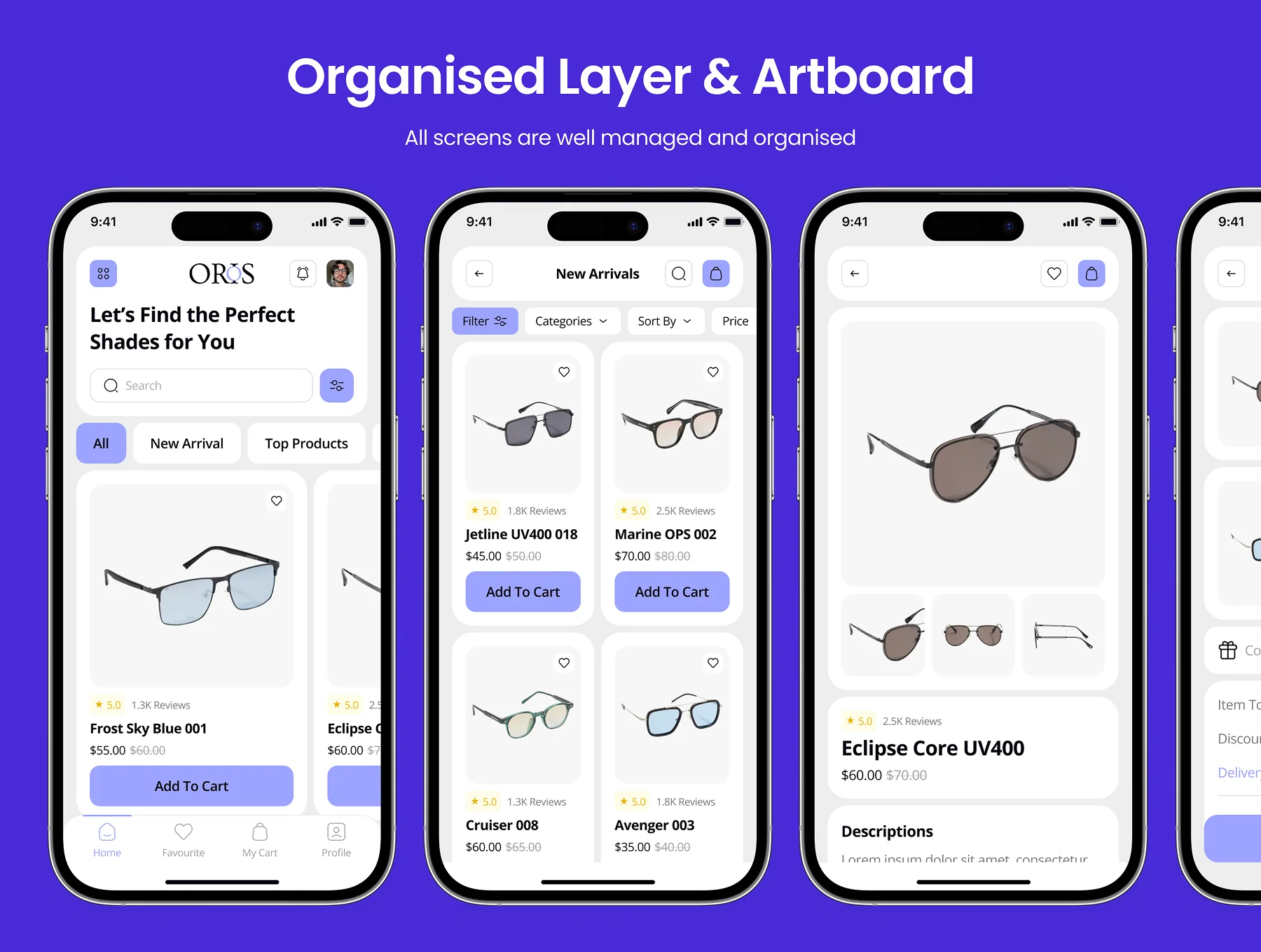 ORIOS - Sunglasses Ecommerce App UI Kit 3