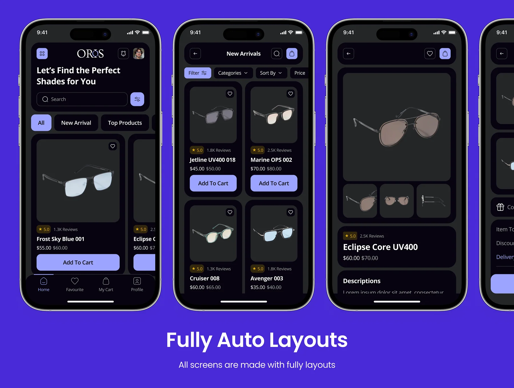 ORIOS - Sunglasses Ecommerce App UI Kit 4