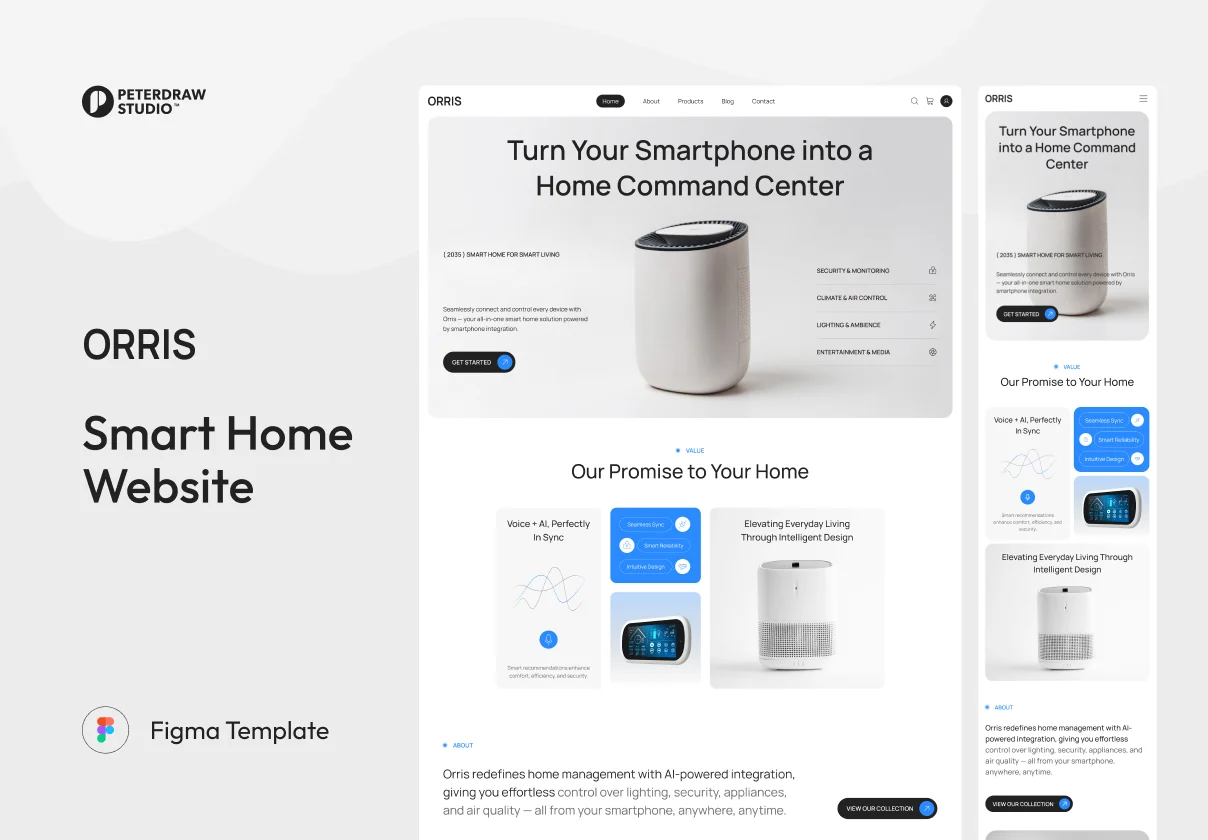 Orris - Smart Home Website UI Figma Template