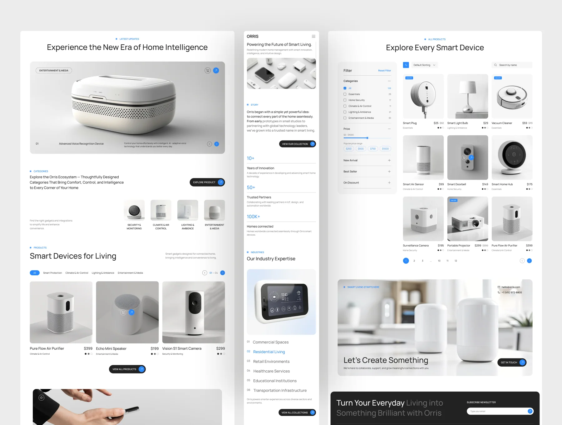 Orris - Smart Home Website UI Figma Template 3