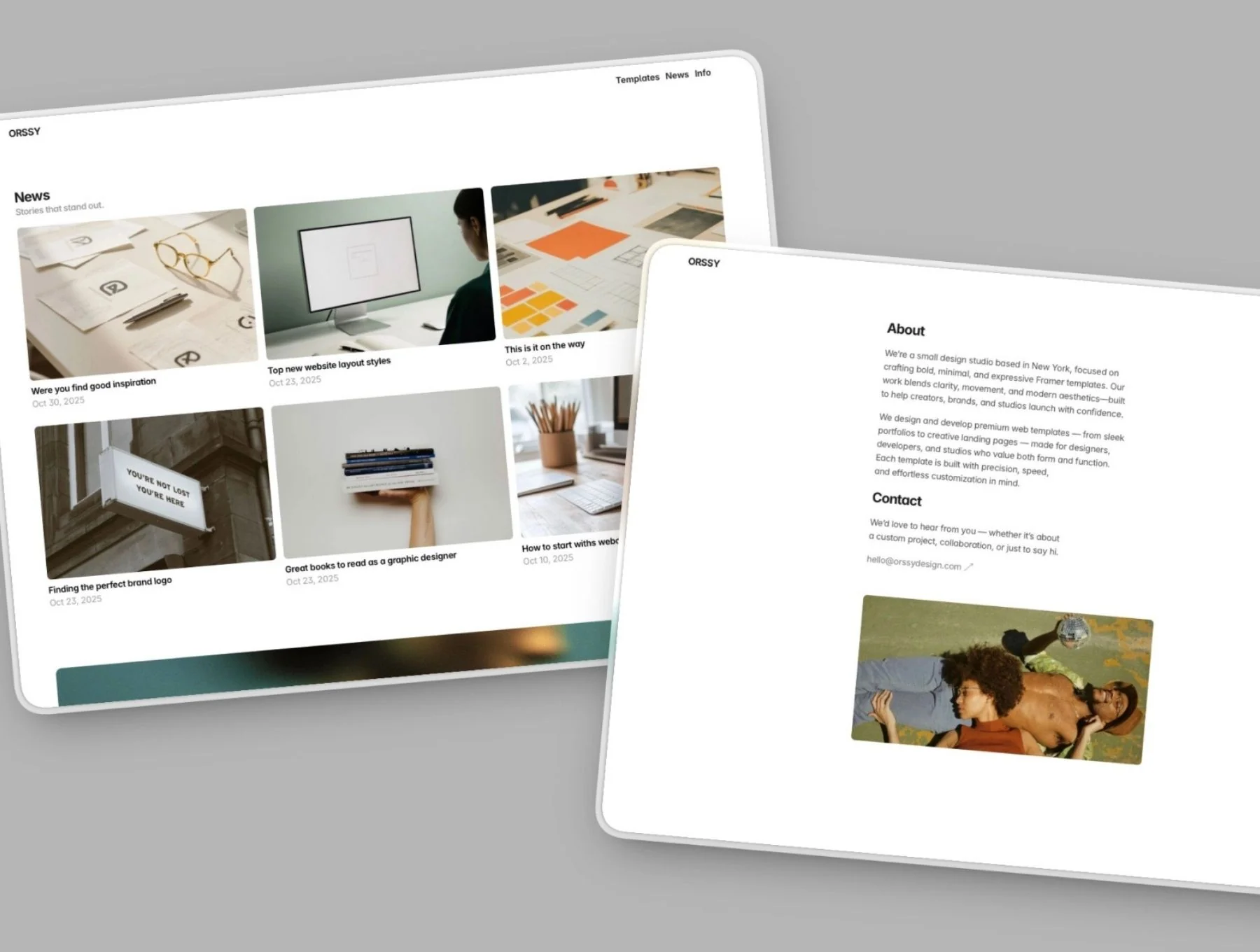 Orssy — Clean Portfolio Framer Template 3