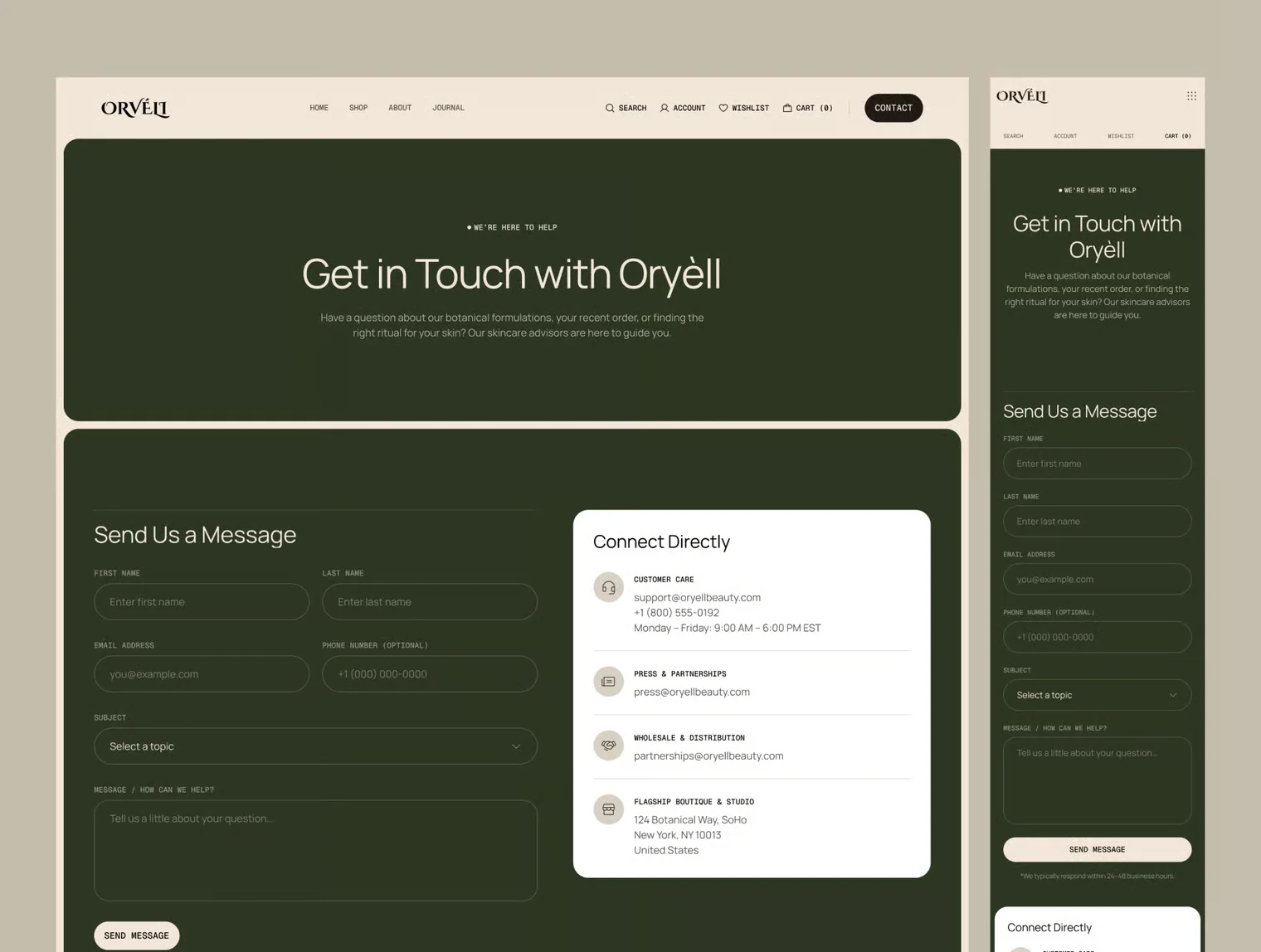 Orveli - Organic Skincare Framer Template 4