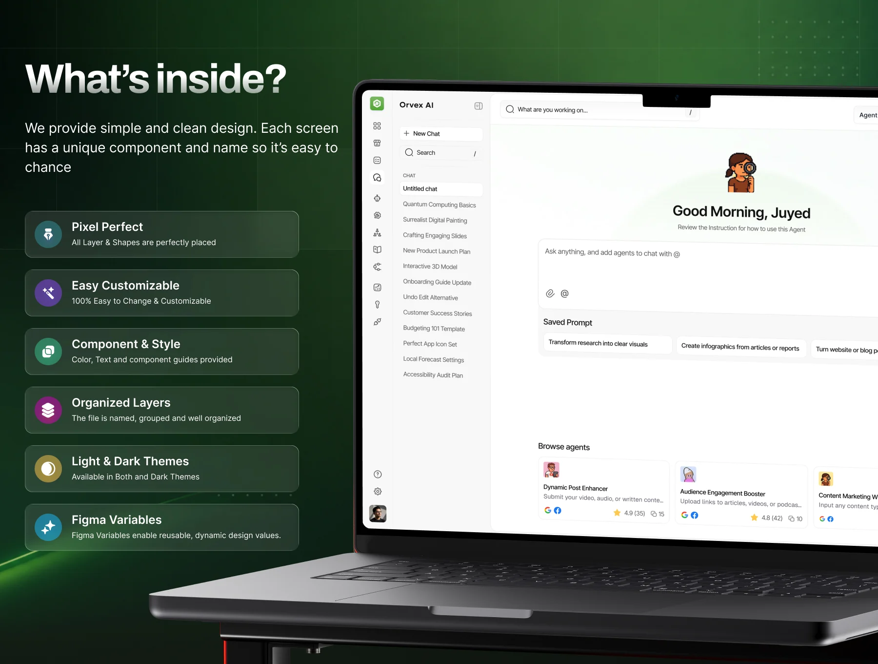 Orvex - AI Agent Workspace & Marketplace UI Kit
