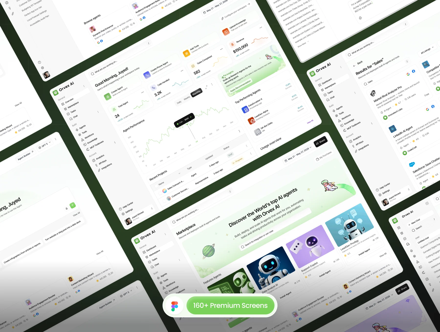 Orvex - AI Agent Workspace & Marketplace UI Kit 3