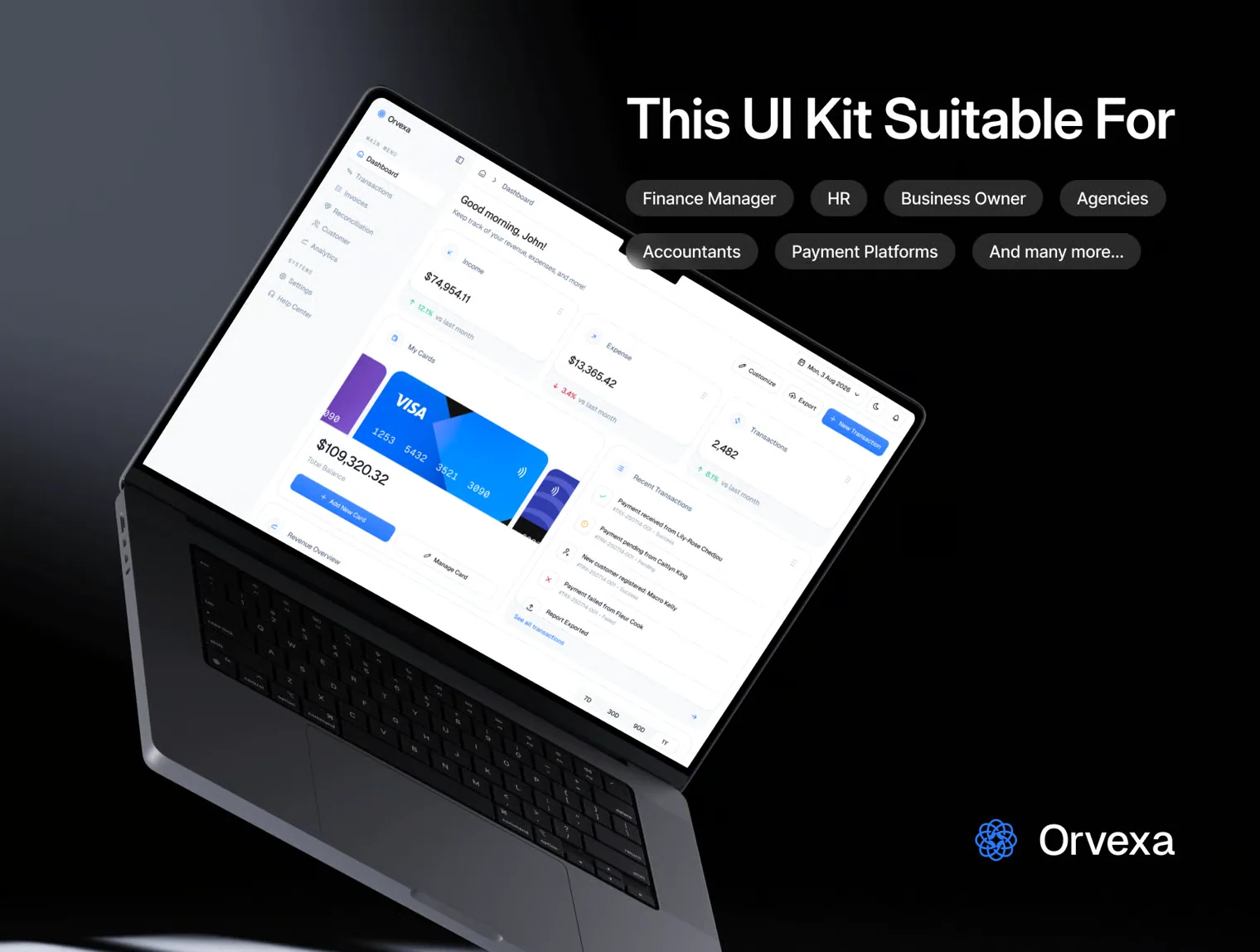Orvexa - Finance Dashboard UI KIT 3