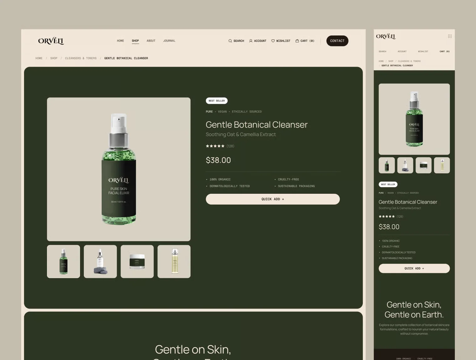 Orvéli – Organic Skincare E-Commerce UI Kit 5
