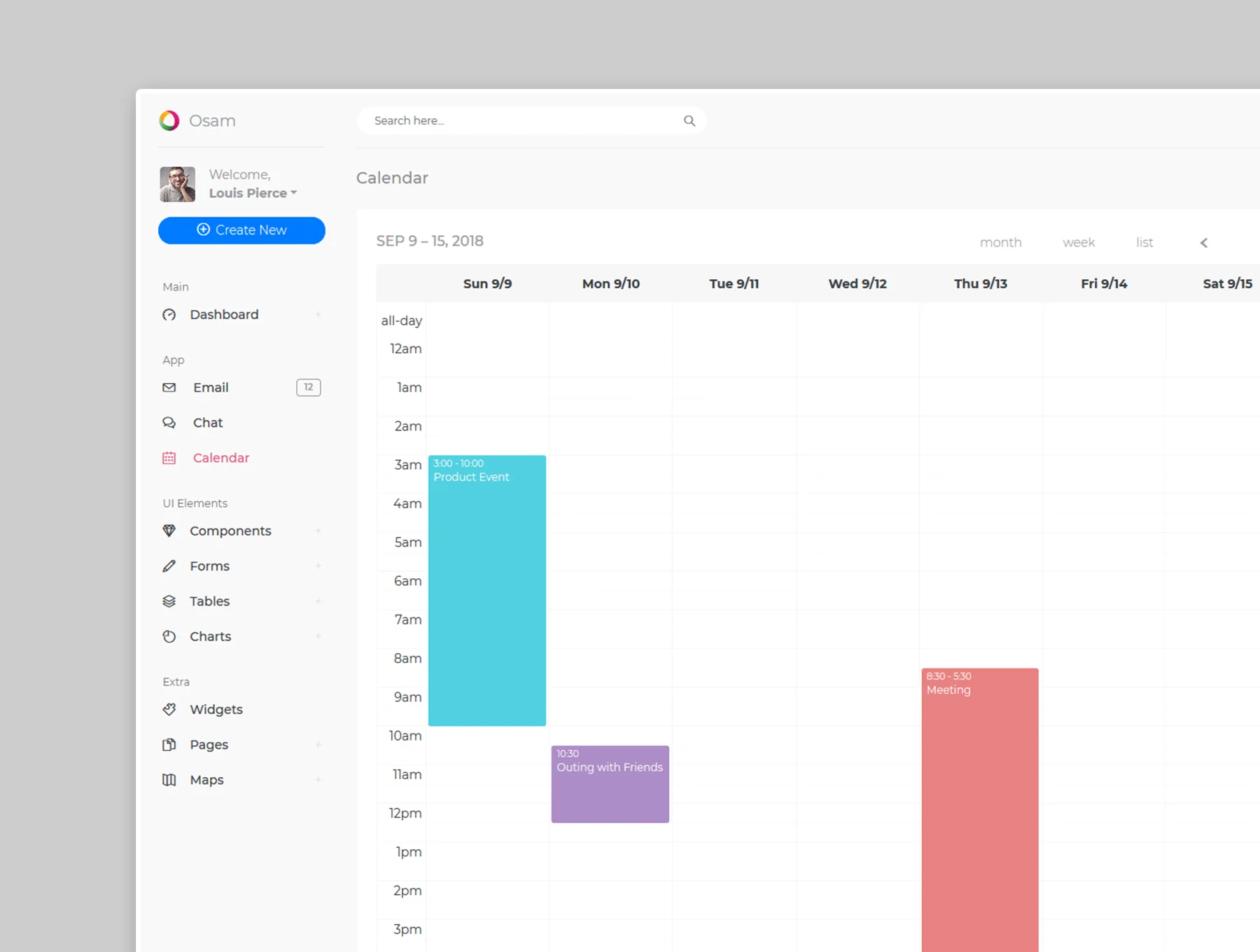 Osam - Bootstrap Admin Dashboard UI kit 5