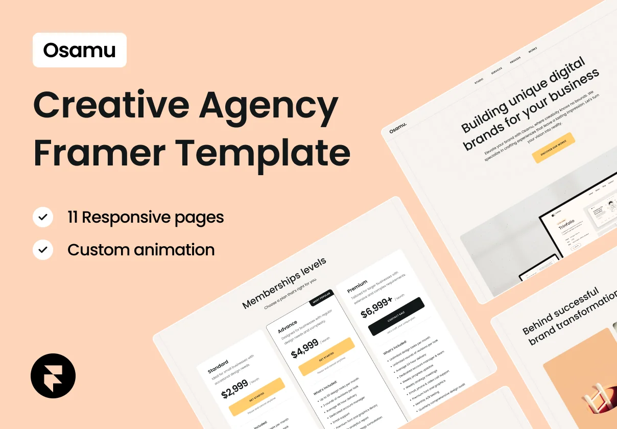 Osamu - Creative Agency Framer Template