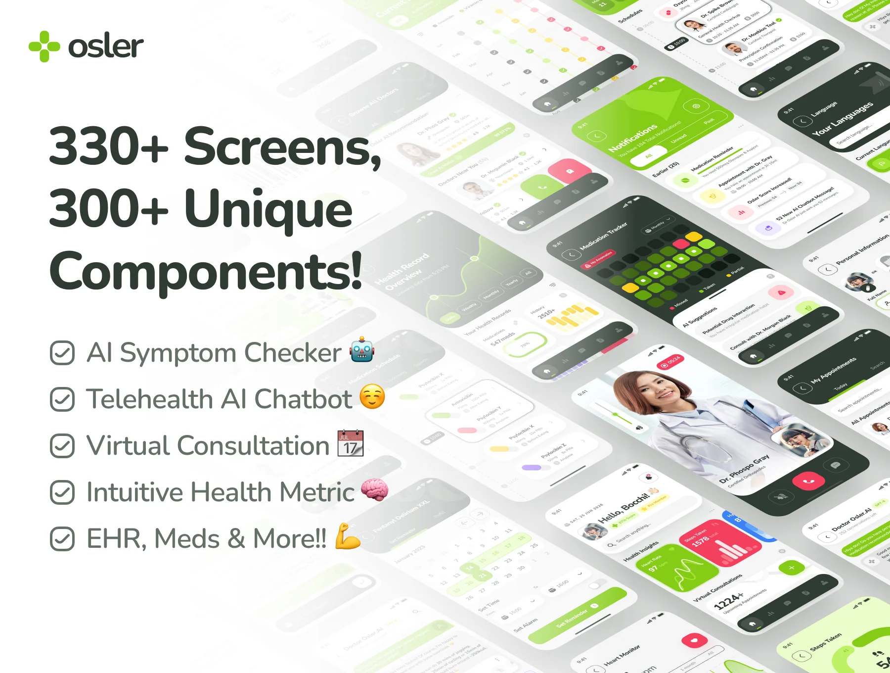 osler UI Kit: AI Telehealth & Telemedicine App