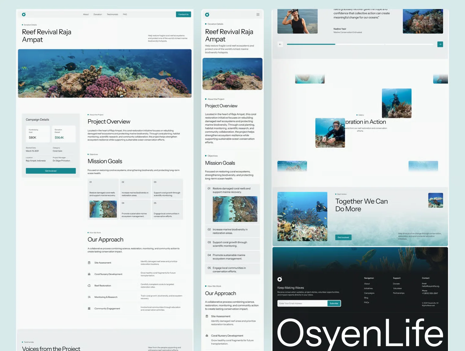 OsyenLife - Ocean Conservation Donation Movement Website Design 2