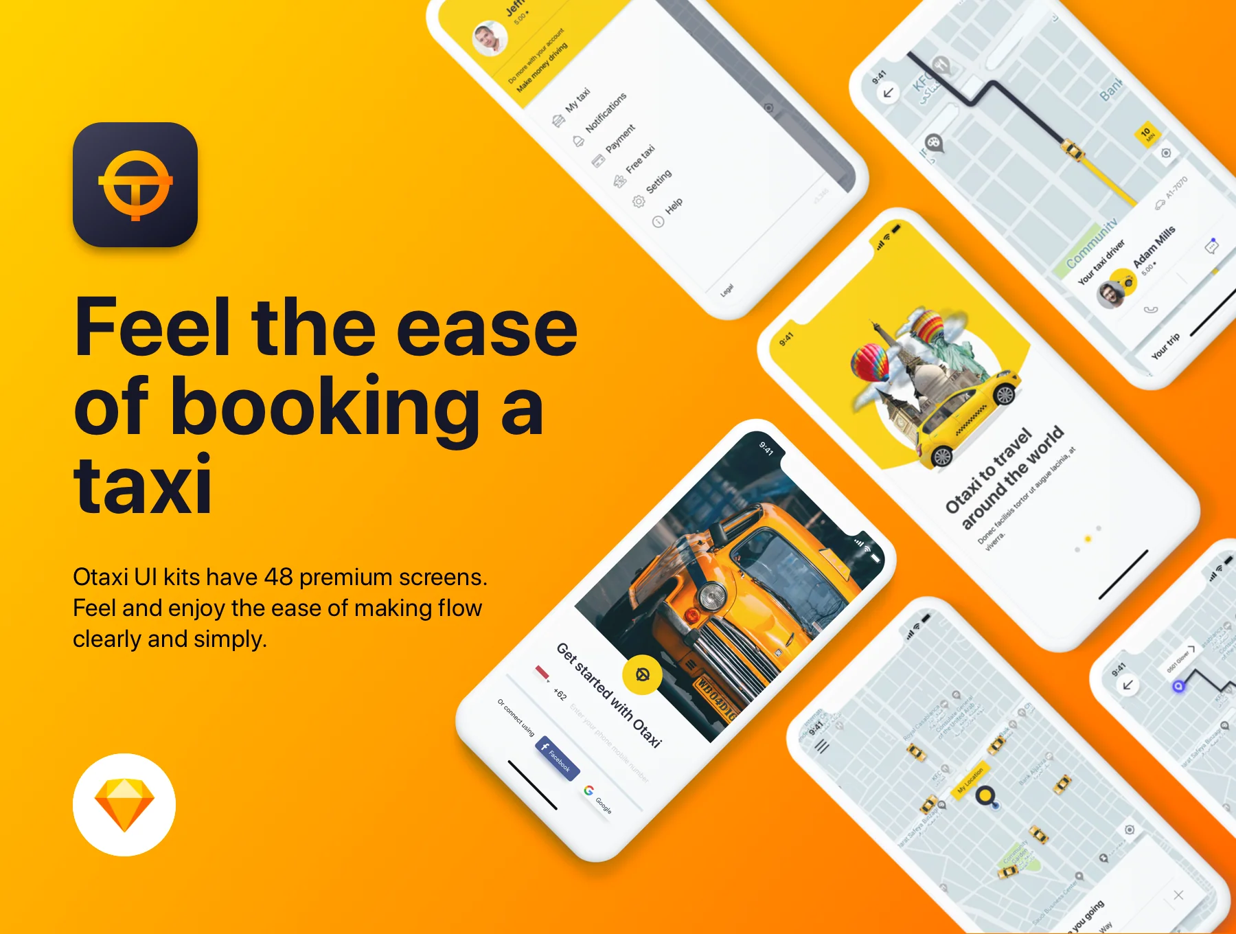 Otaxi Mobile UI Kit