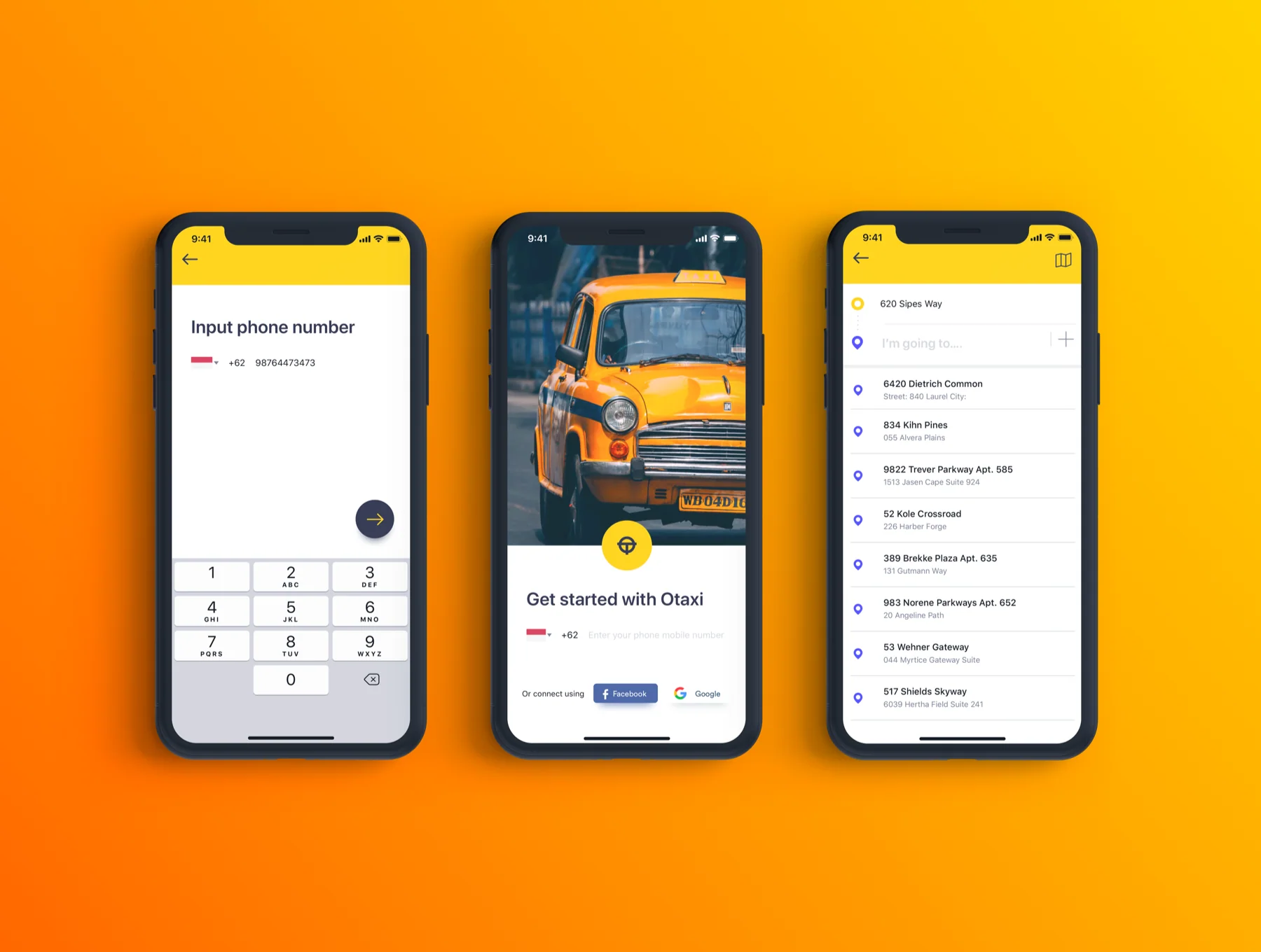 Otaxi Mobile UI Kit 2