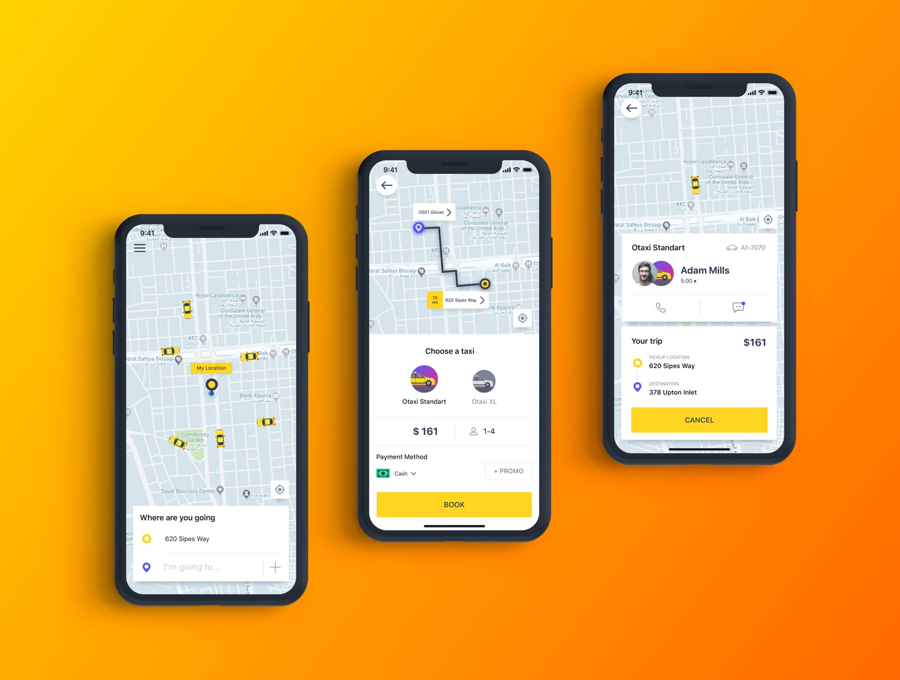 Otaxi Mobile UI Kit 3