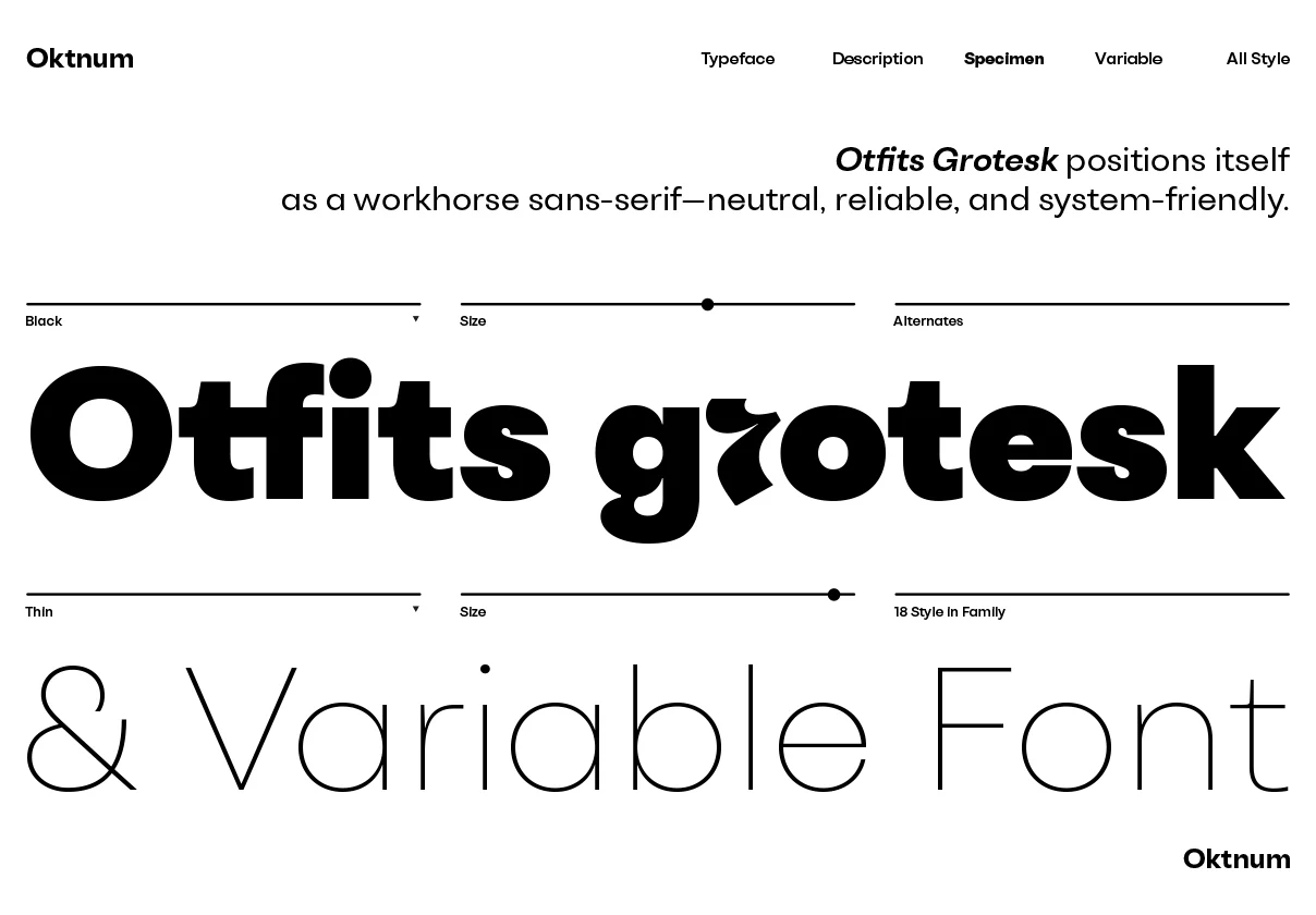 Otfits Grotesk Display Typeface