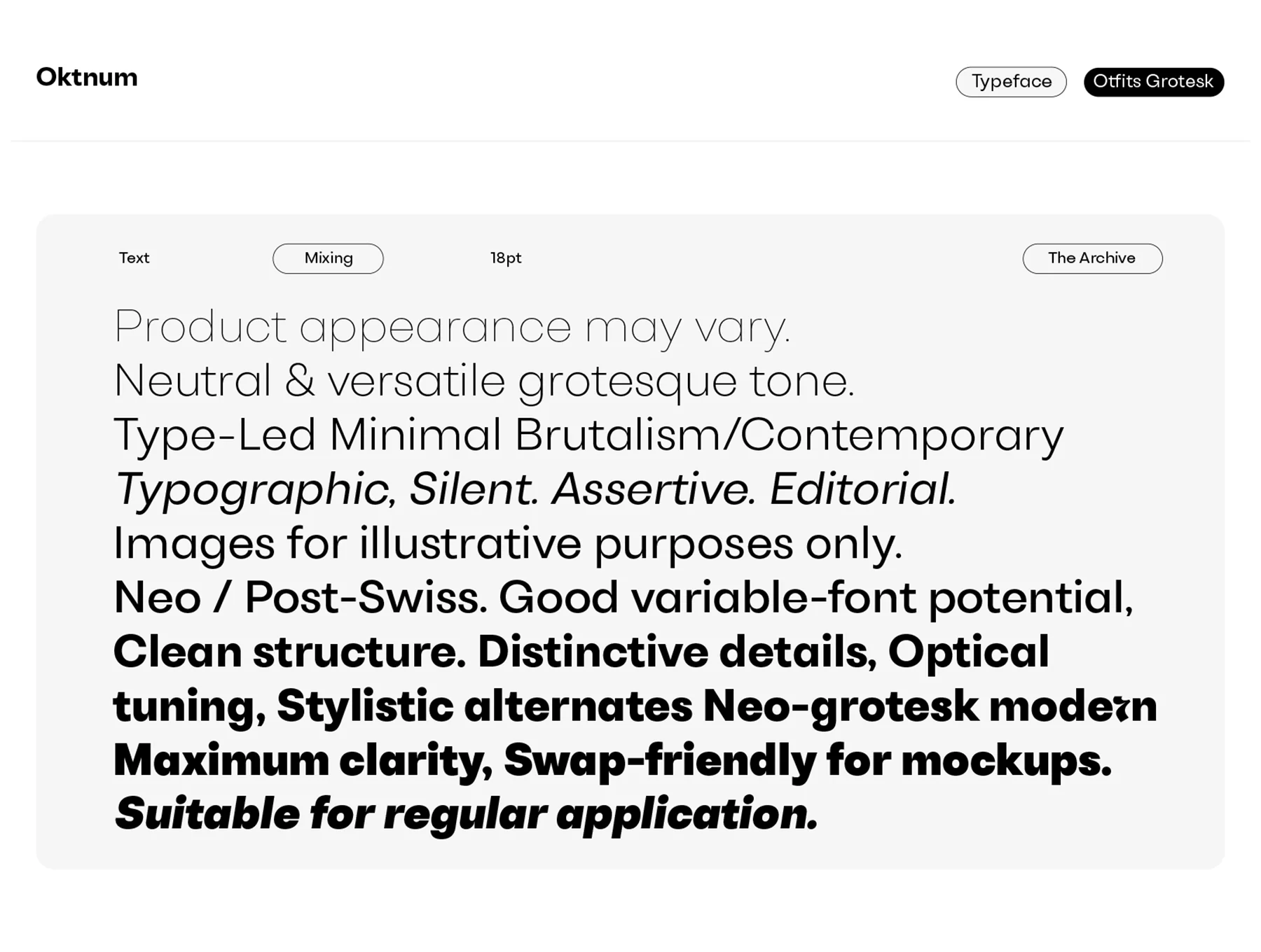 Otfits Grotesk Display Typeface 11