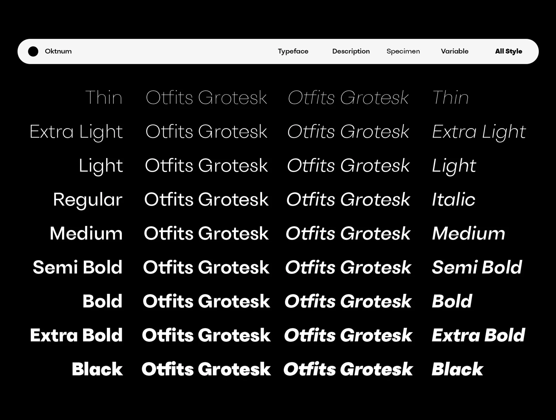 Otfits Grotesk Display Typeface 16
