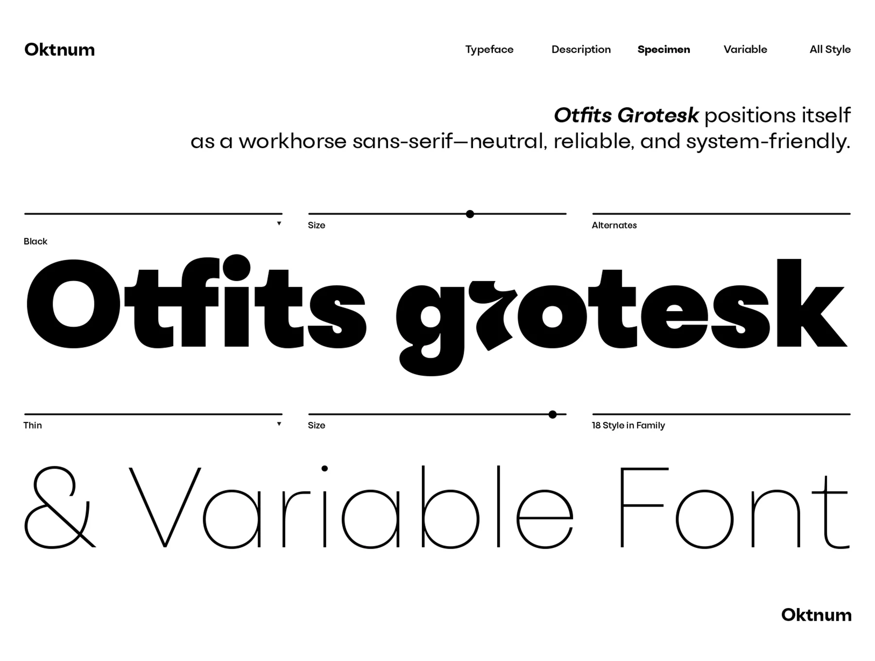 Otfits Grotesk Display Typeface
