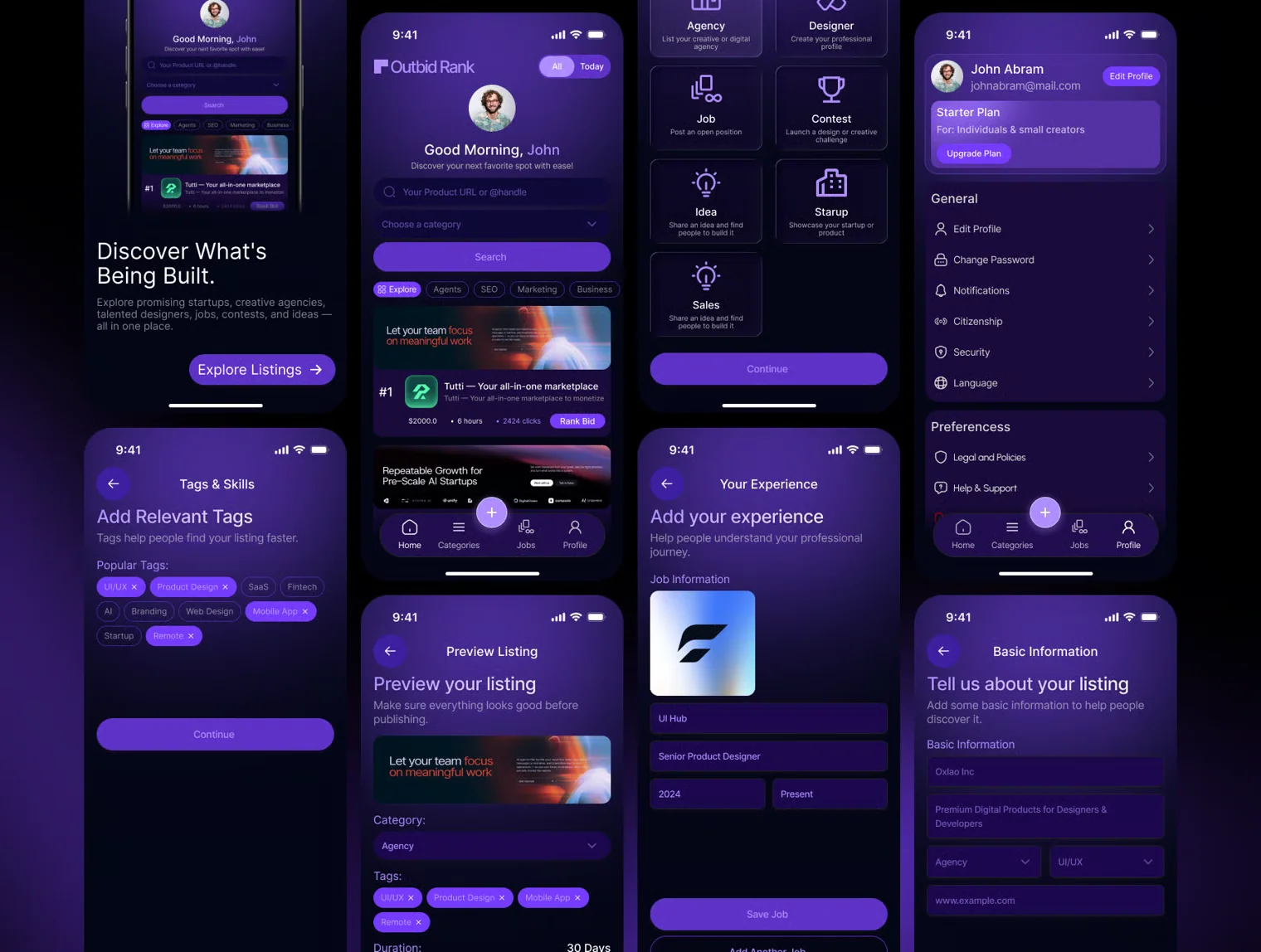 Outbid Rank- Smart Listing Directory Mobile App Figma UI Kit 5