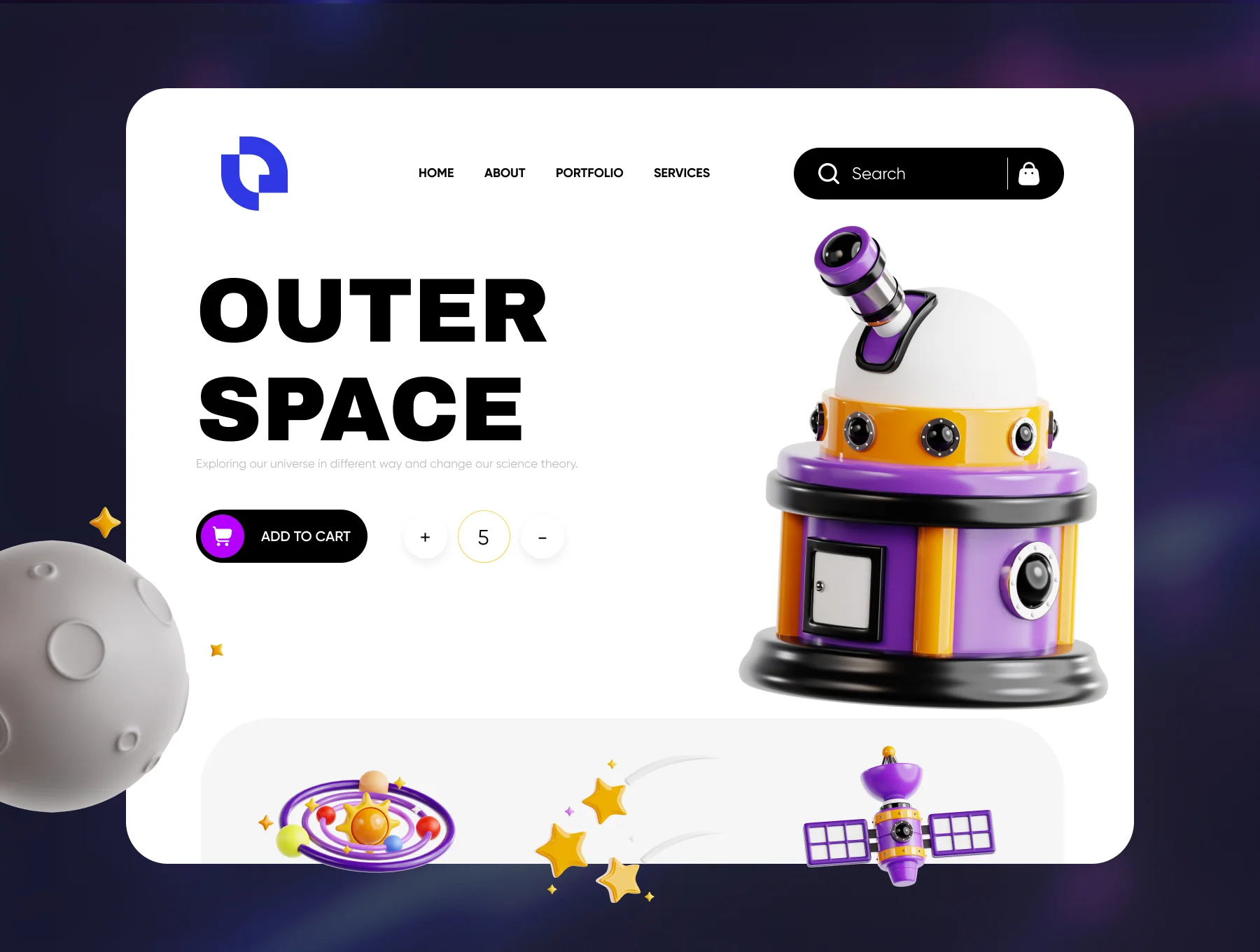 Outer Space 3D Icon Set 4