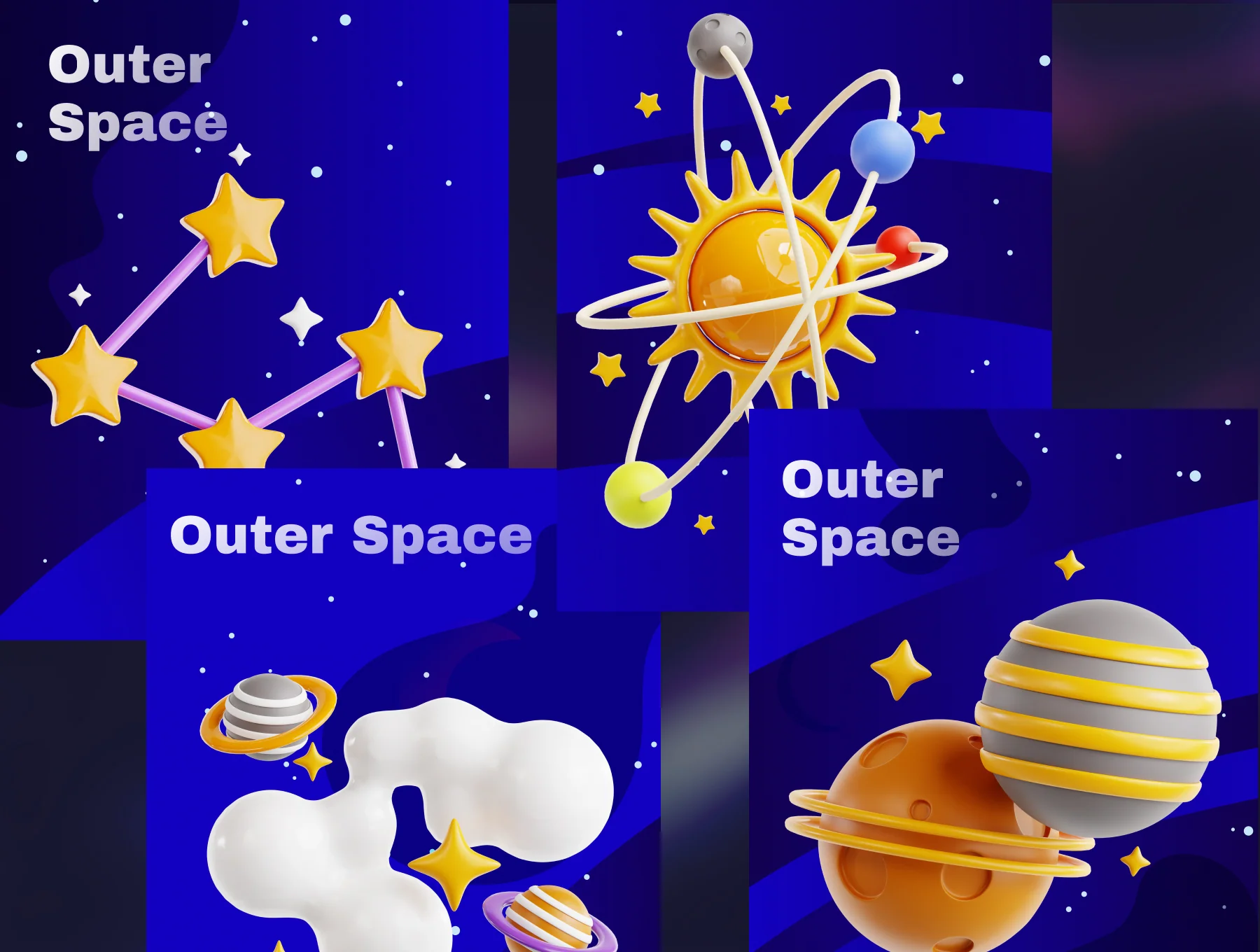 Outer Space 3D Icon Set 5