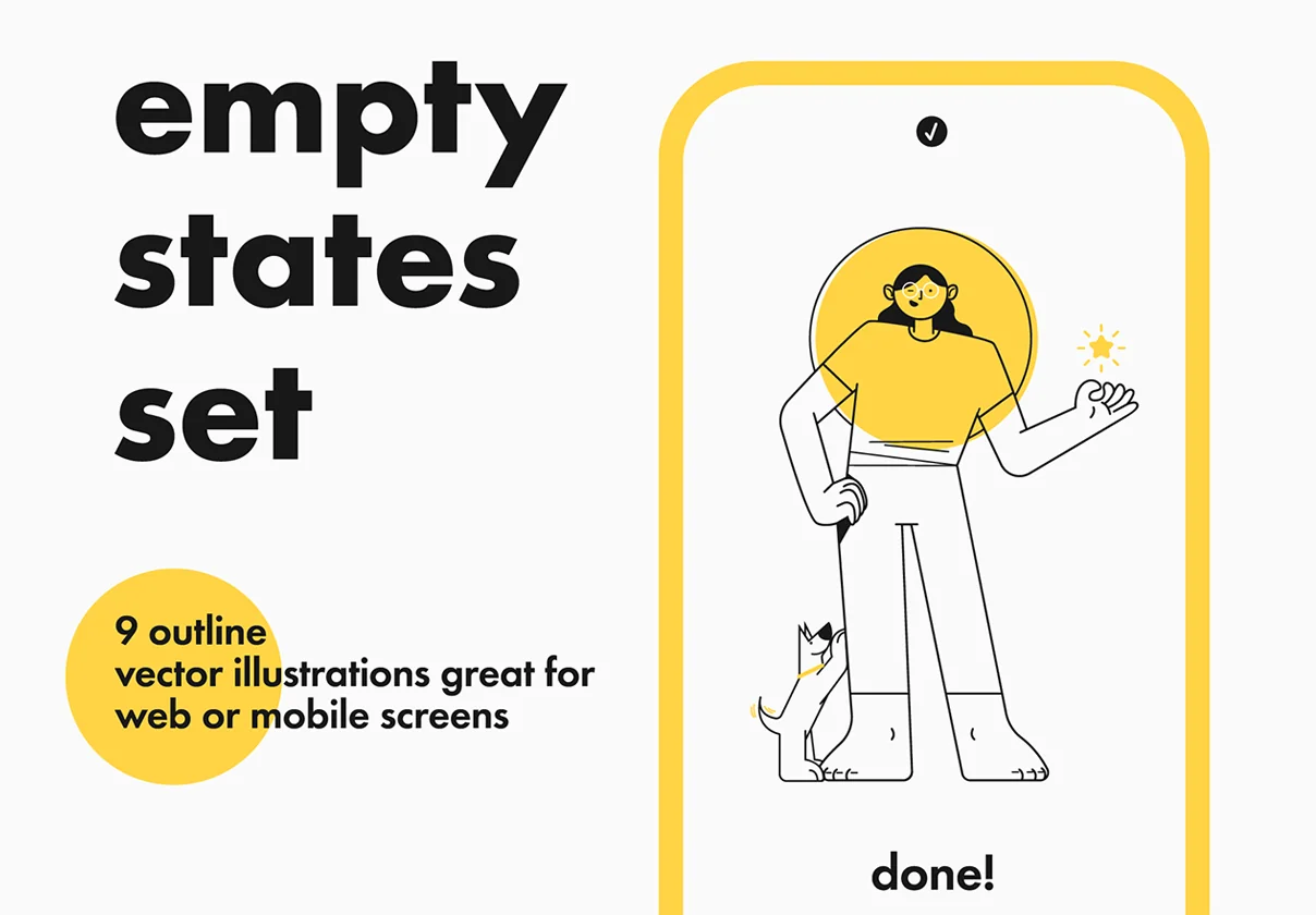 Empty States Vector Outline Illustrations