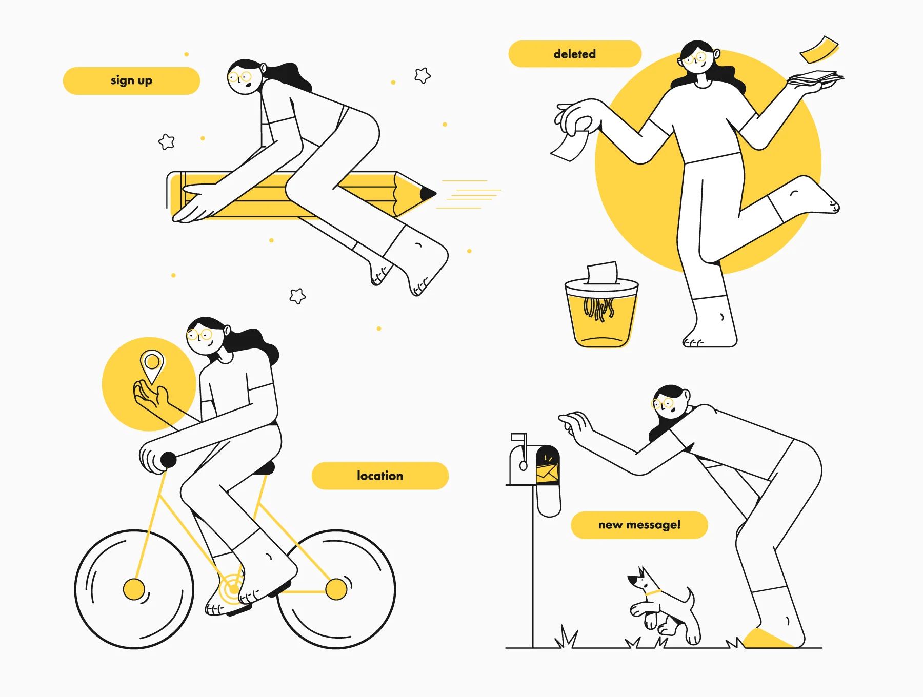 Empty States Vector Outline Illustrations 5