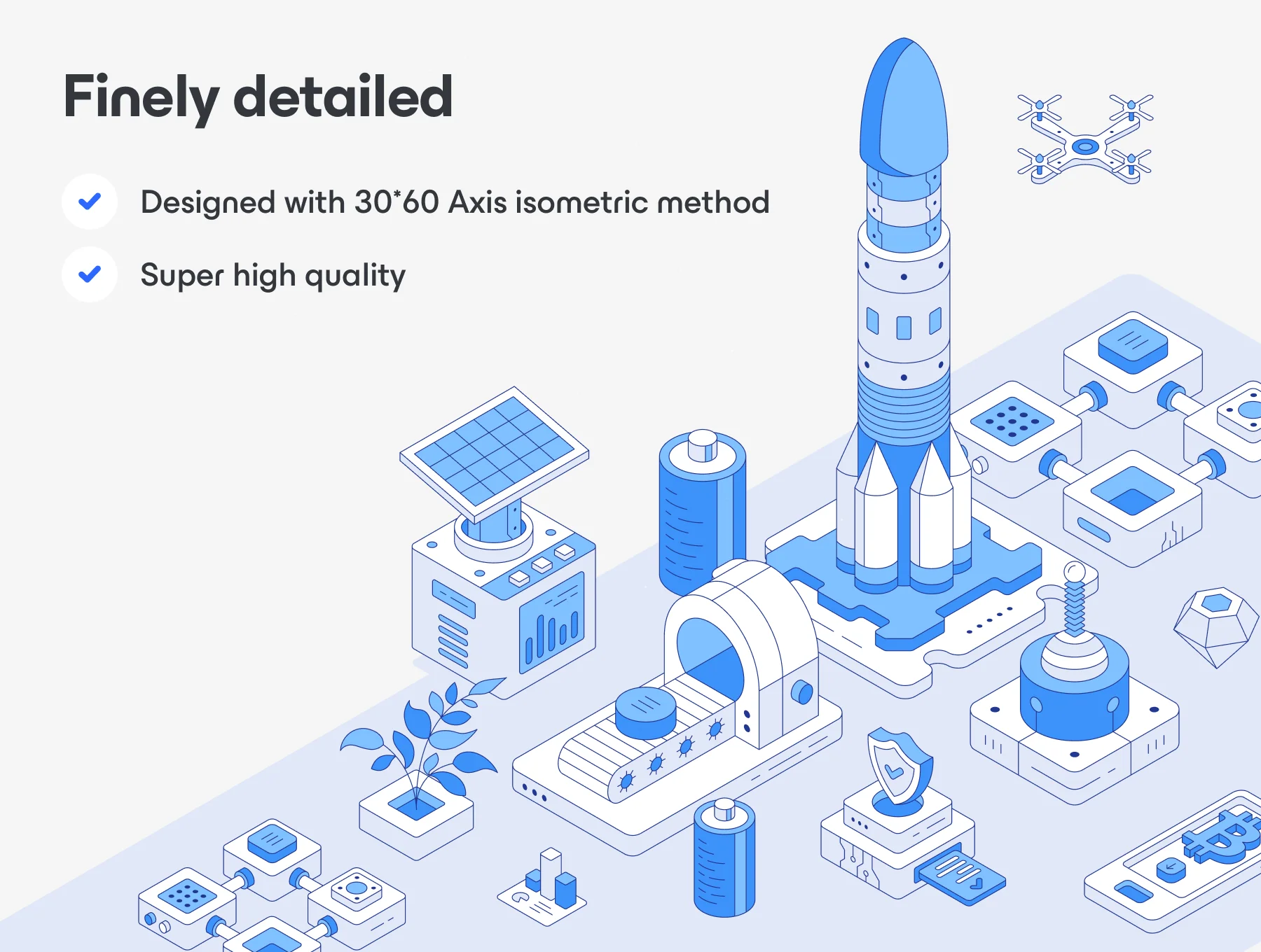 Outline Isometric Illustration Set for Figma 4
