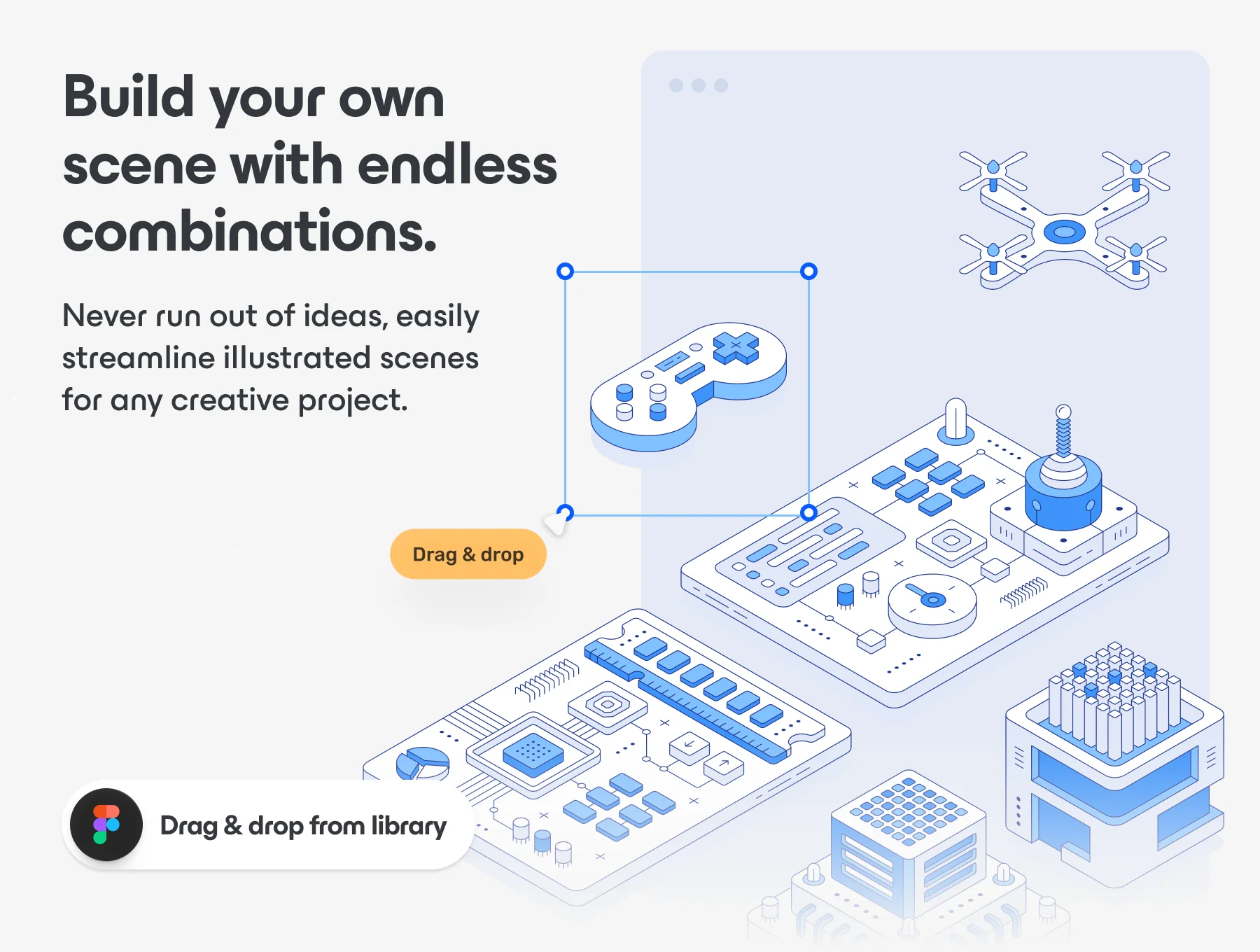 Outline Isometric Illustration Set for Figma 5