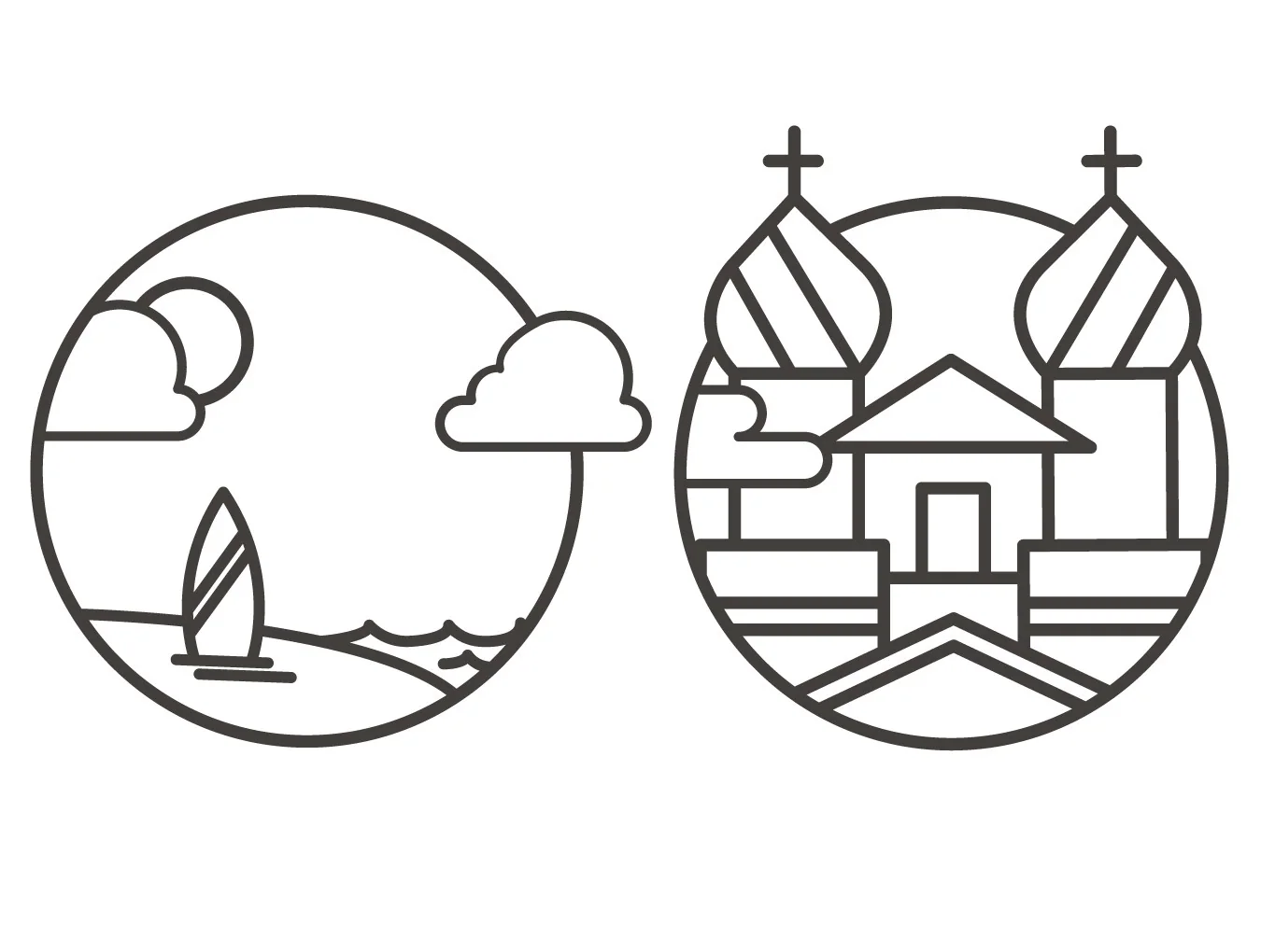 Outline landscape icons 2