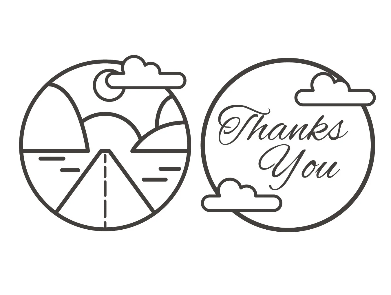 Outline landscape icons 8