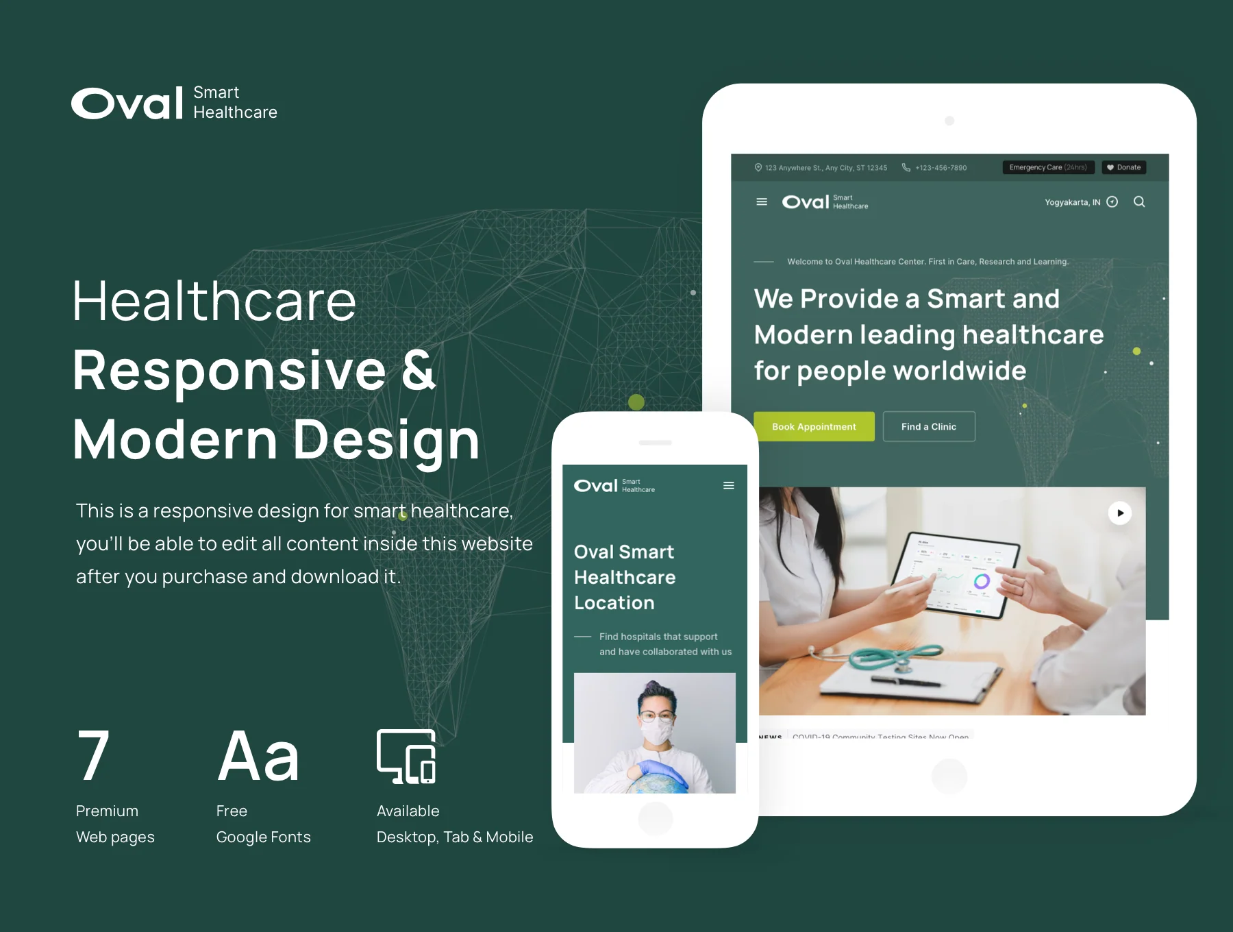 Oval: Healthcare Landing Page Template 2