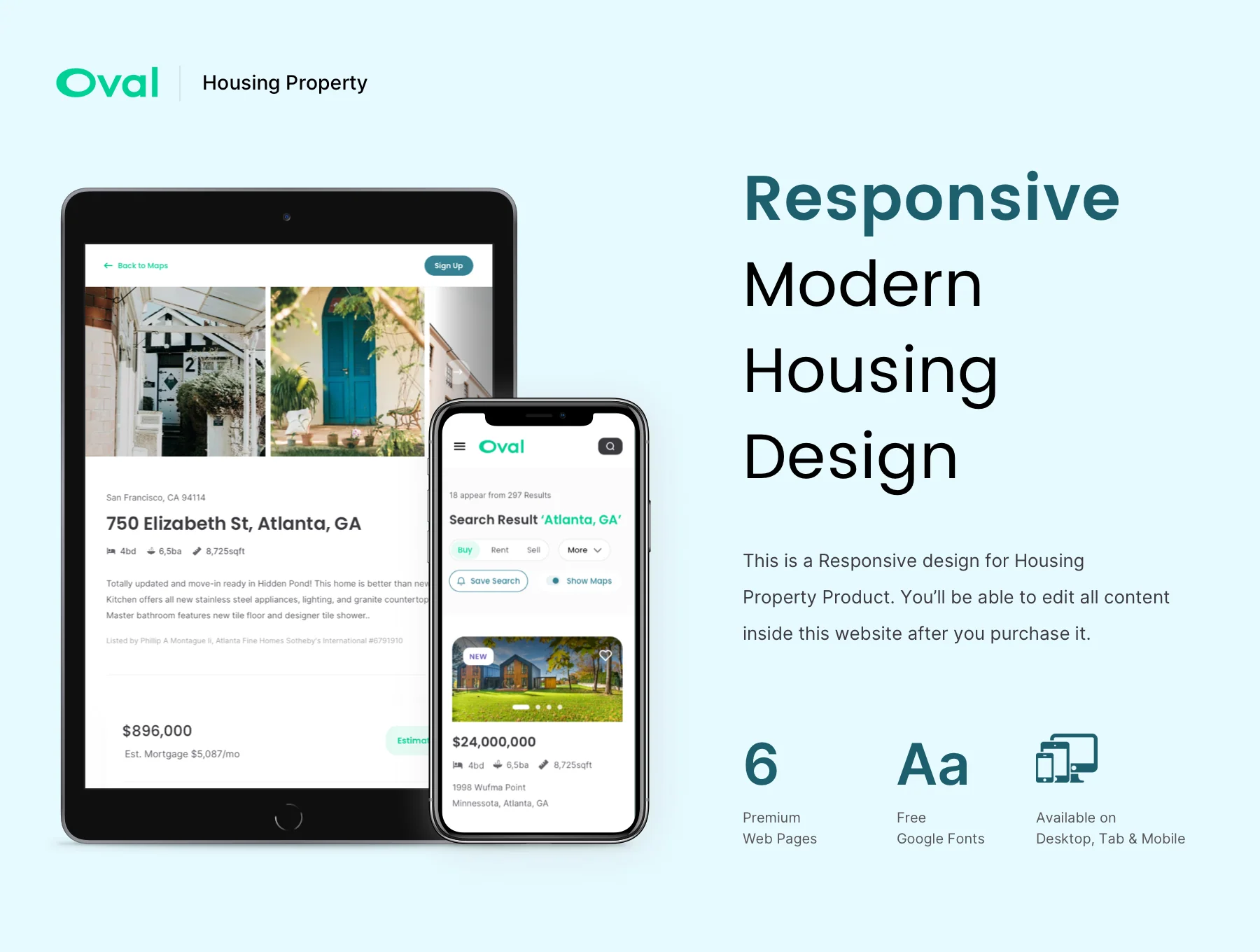Oval: Housing Website Design 2