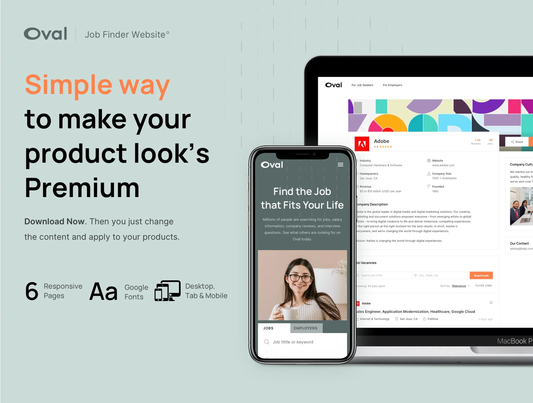 Oval - Job Finder Website Design 2