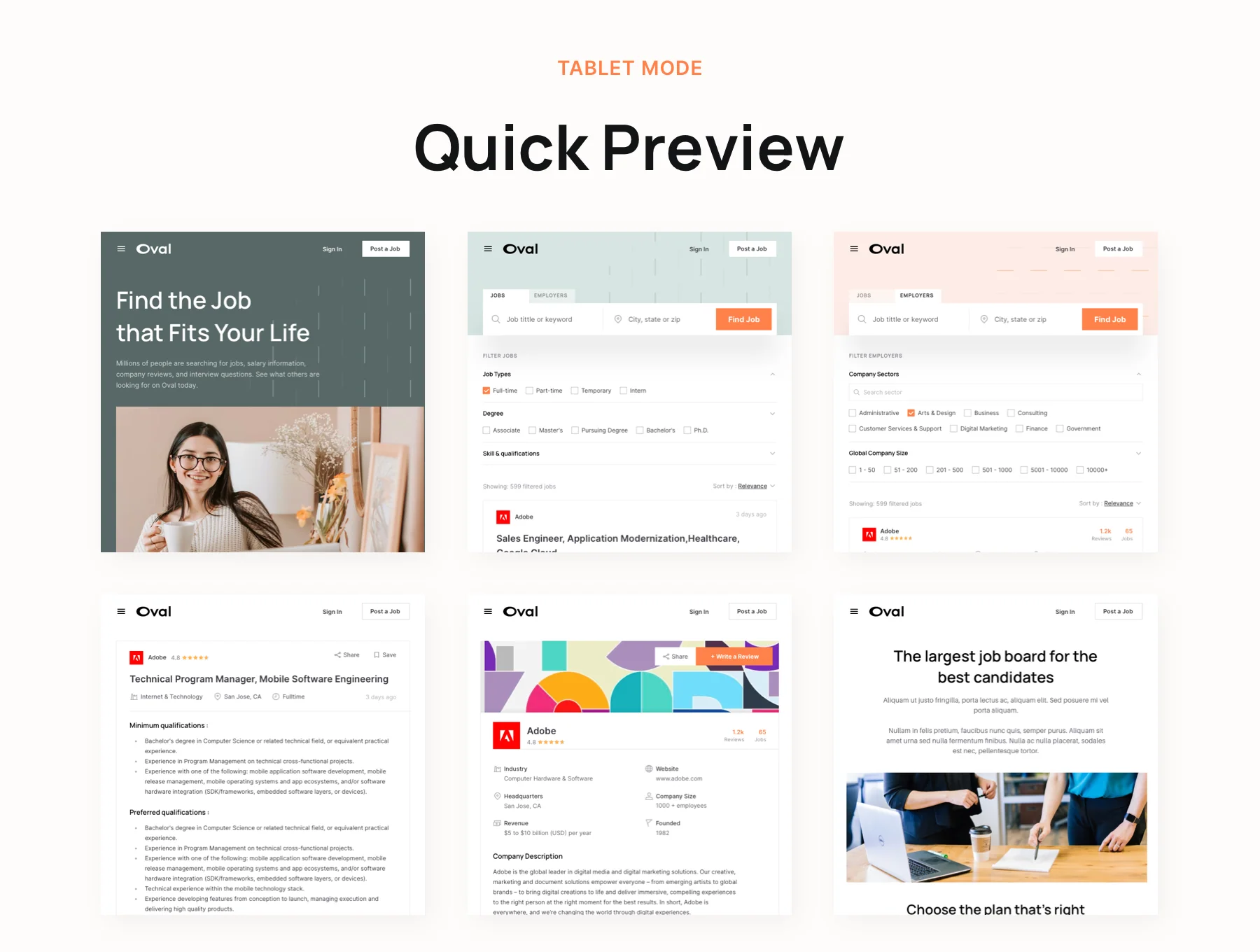 Oval - Job Finder Website Design 5