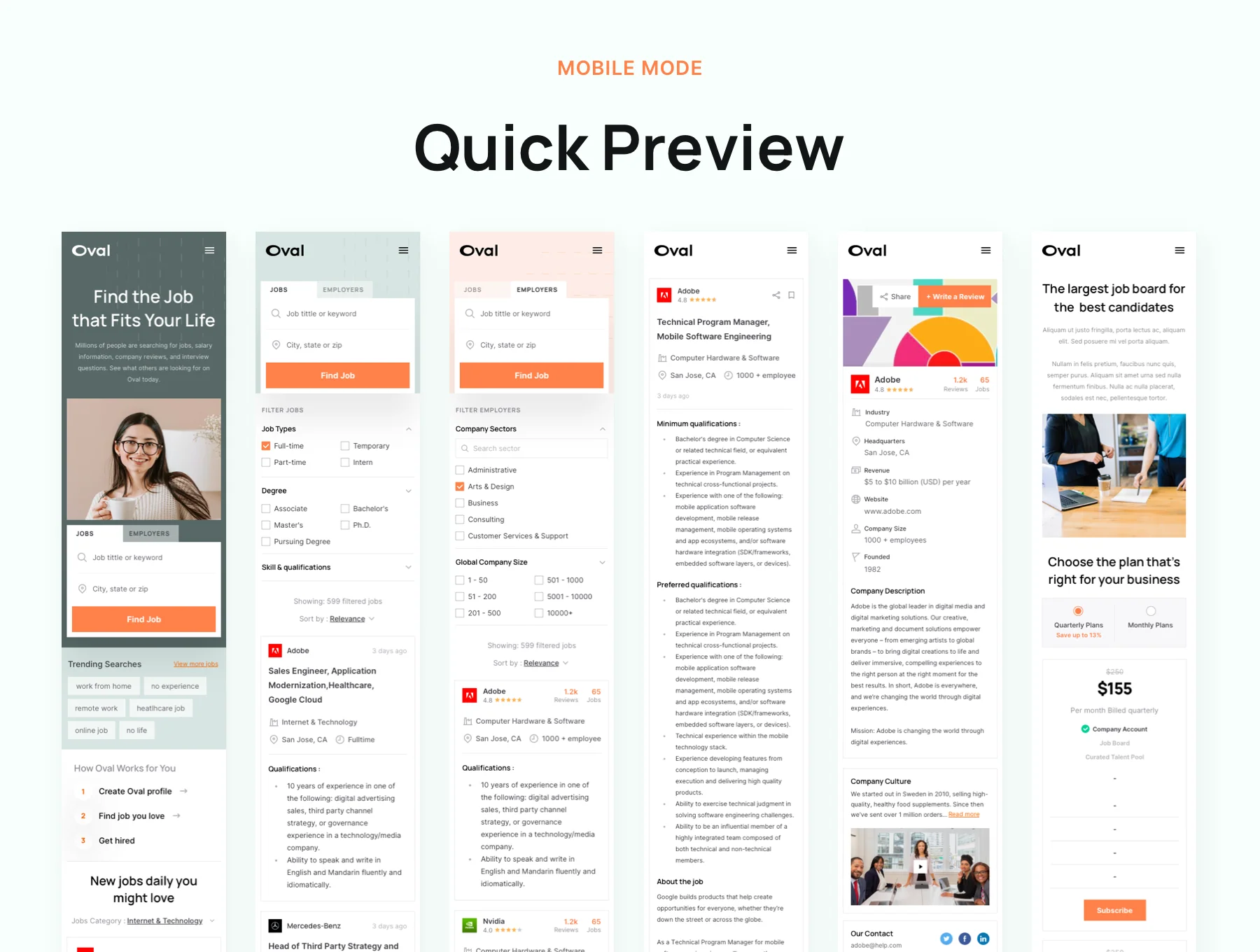 Oval - Job Finder Website Design 6