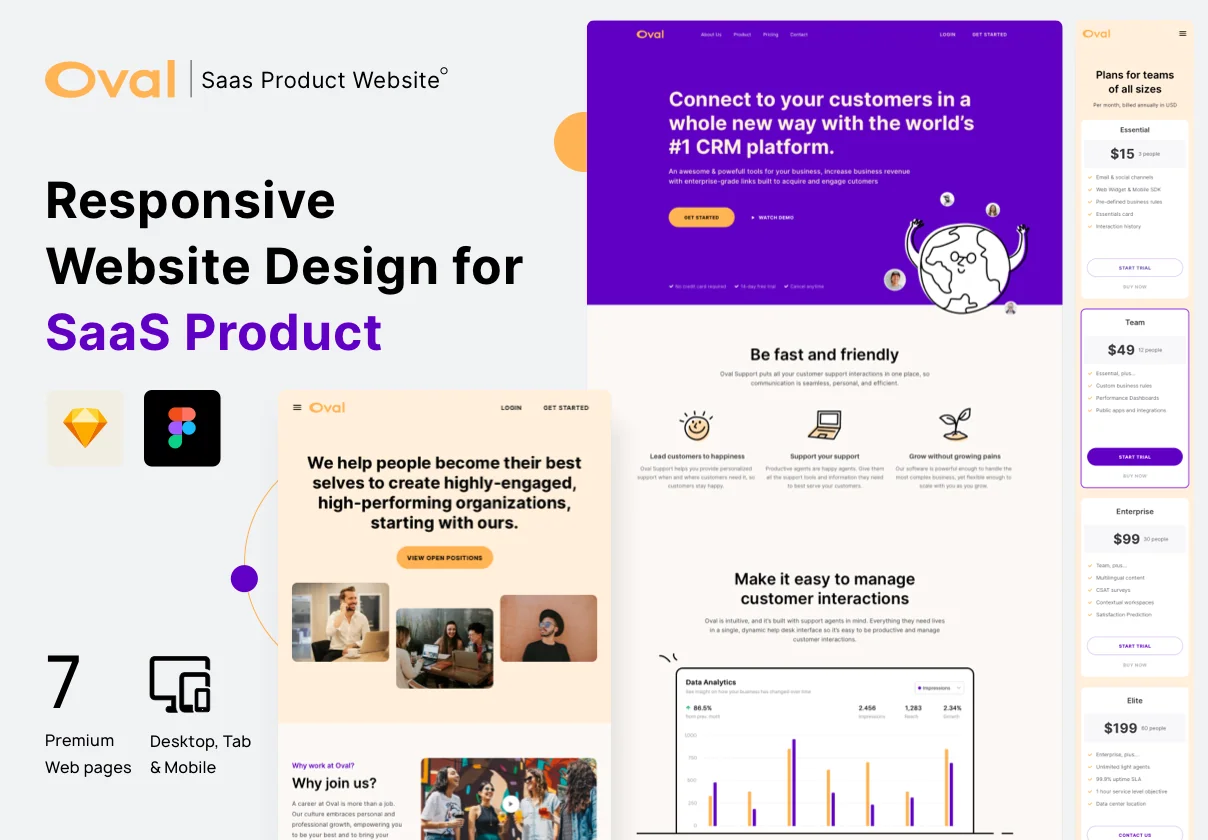 Oval: SaaS Platform Landing Page 4