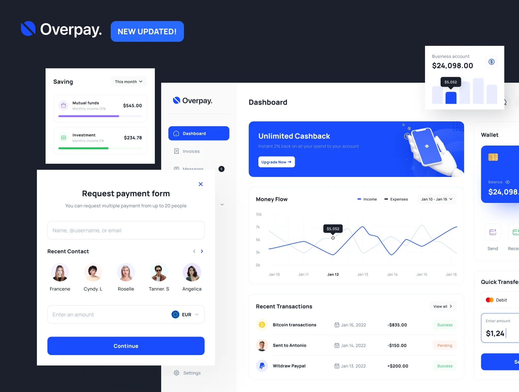 Overpay - Finance Dashboard UI Kit 3