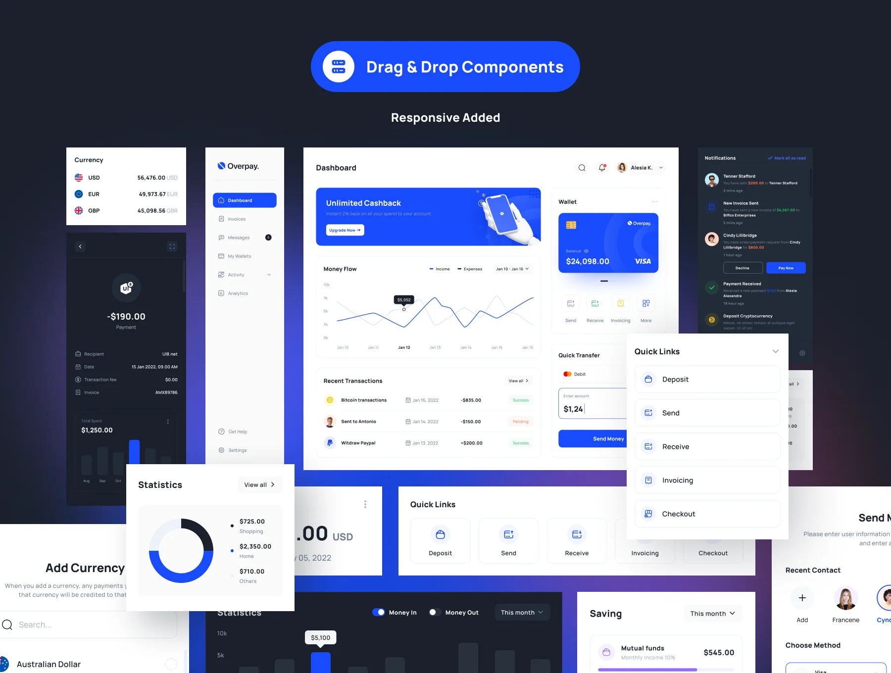 Overpay - Finance Dashboard UI Kit 6
