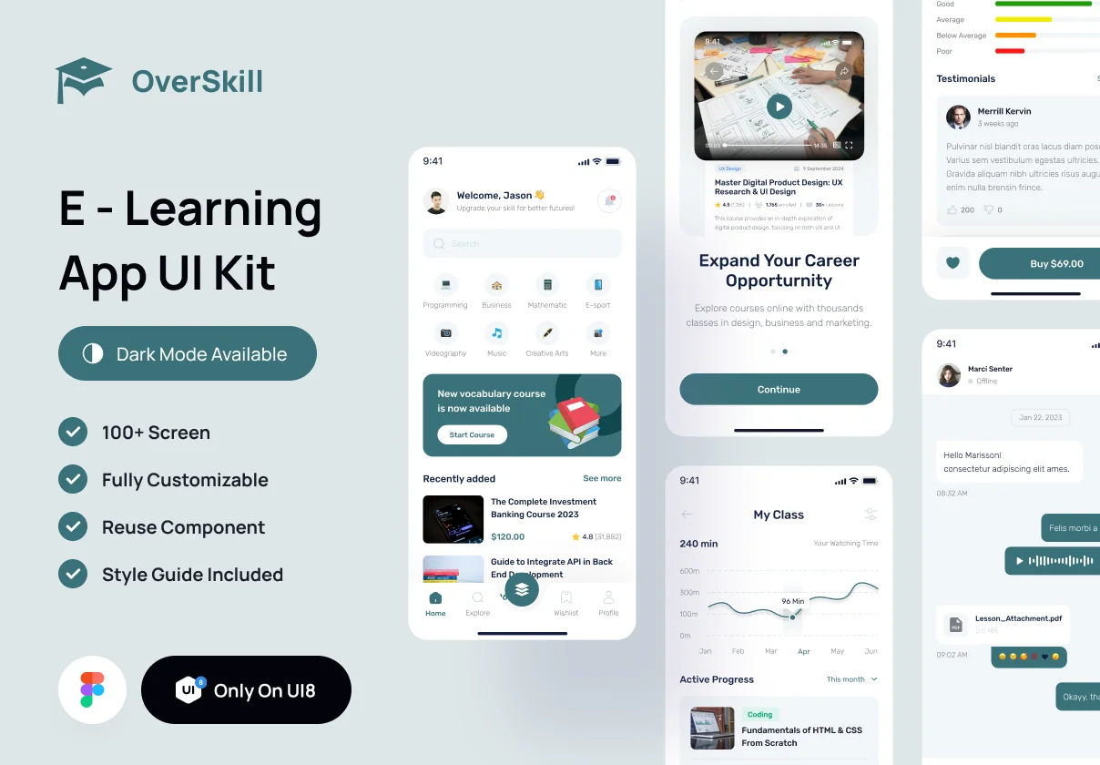 Overskill - E-Learning App UI Kit
