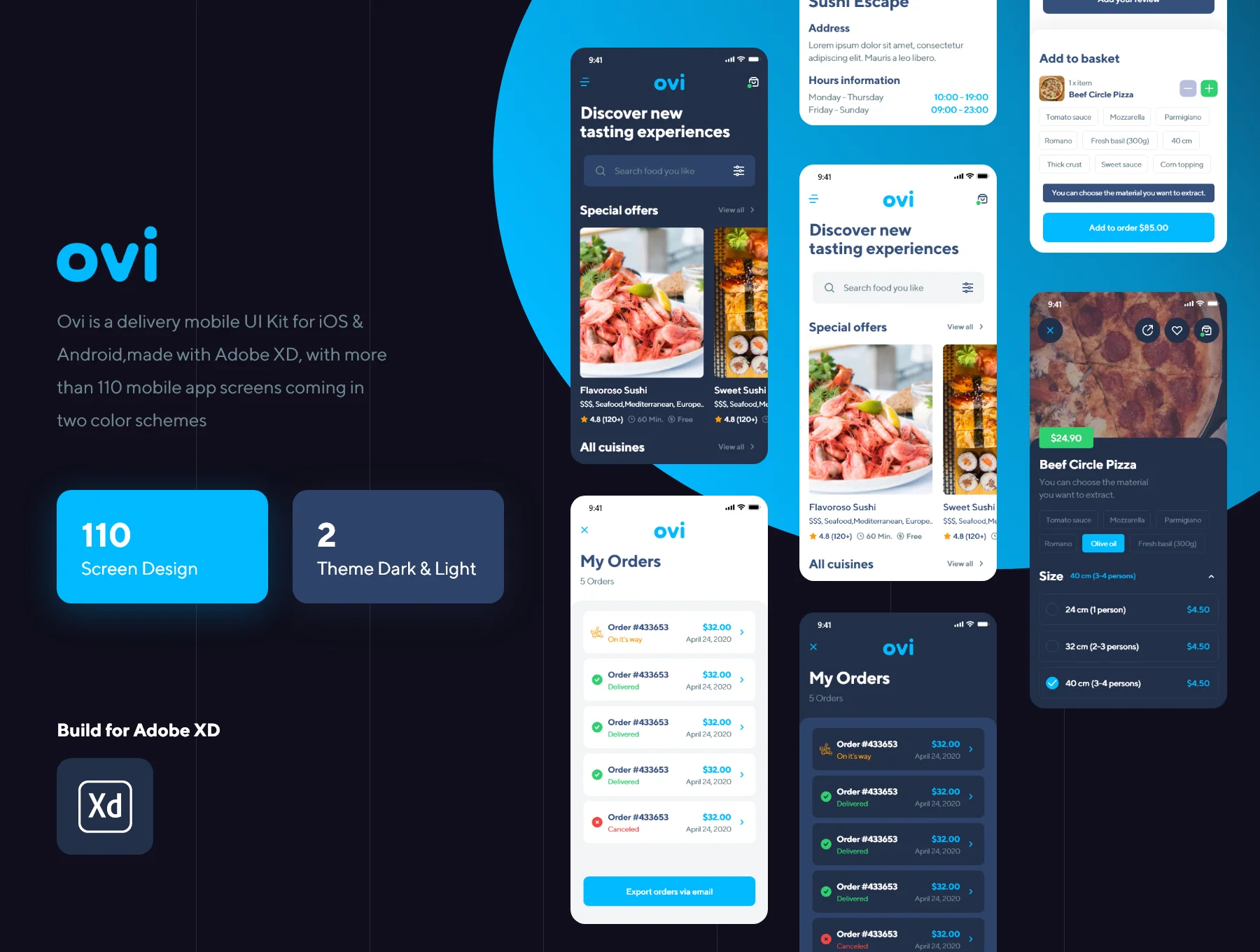 Ovi Food Delivery UI Kit